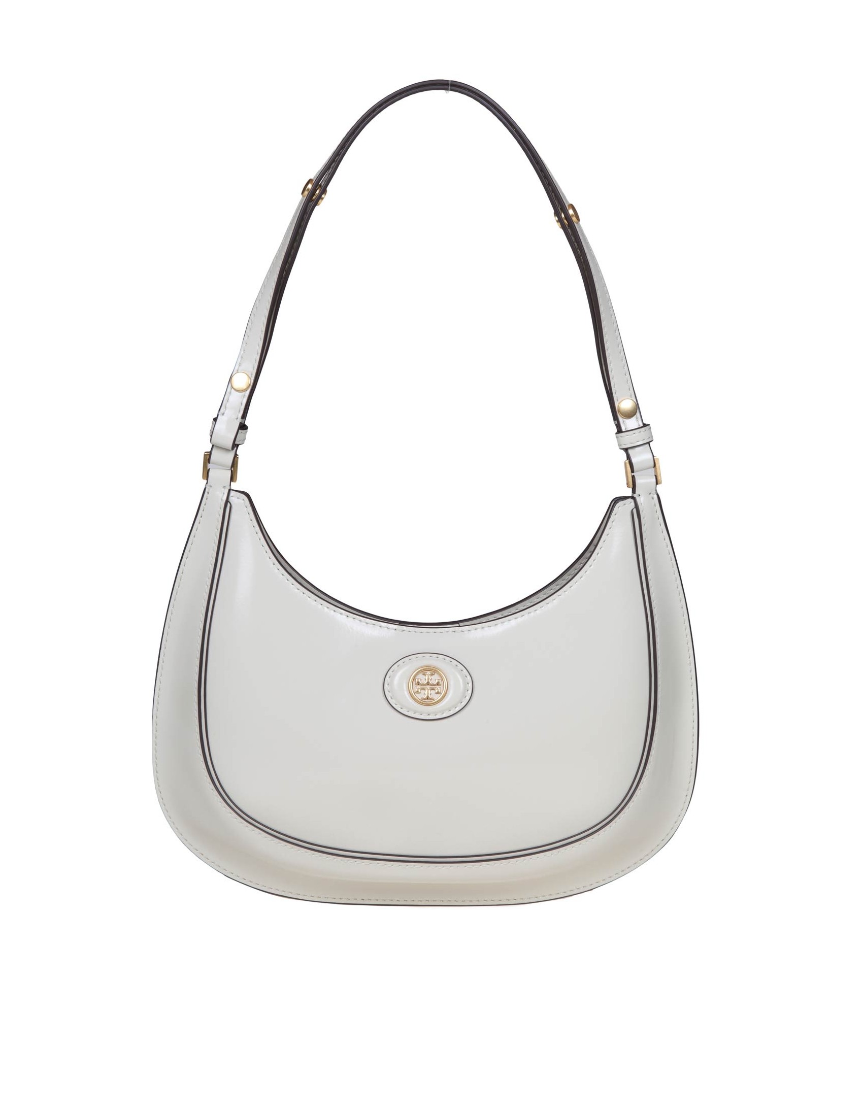 TORY BURCH ROBINSON CRESCENT SHOULDER BAG IN BRUSHED CALFSKIN