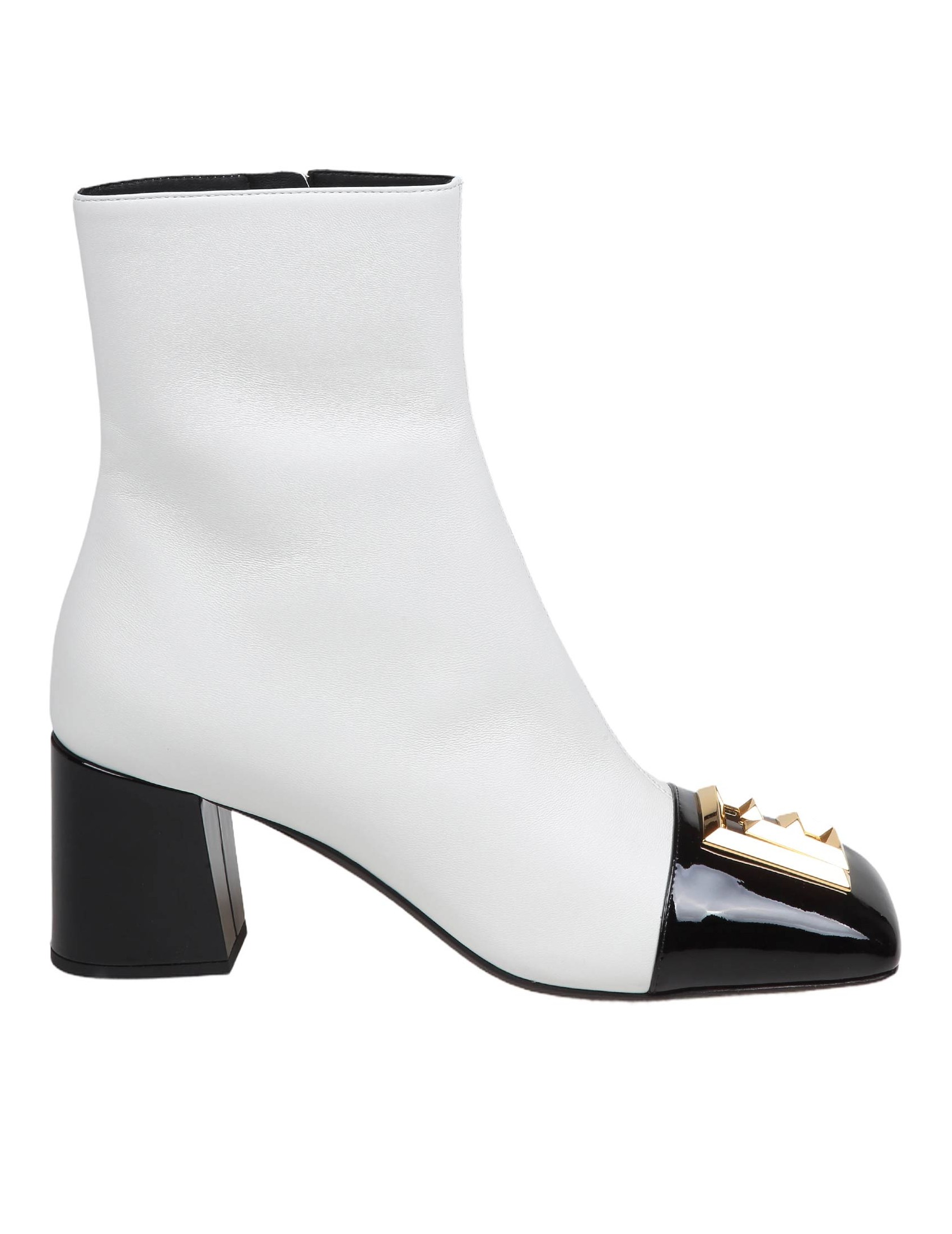 BALMAIN STIVALETTO EDNA IN PELLE COLORE BIANCO E NERO