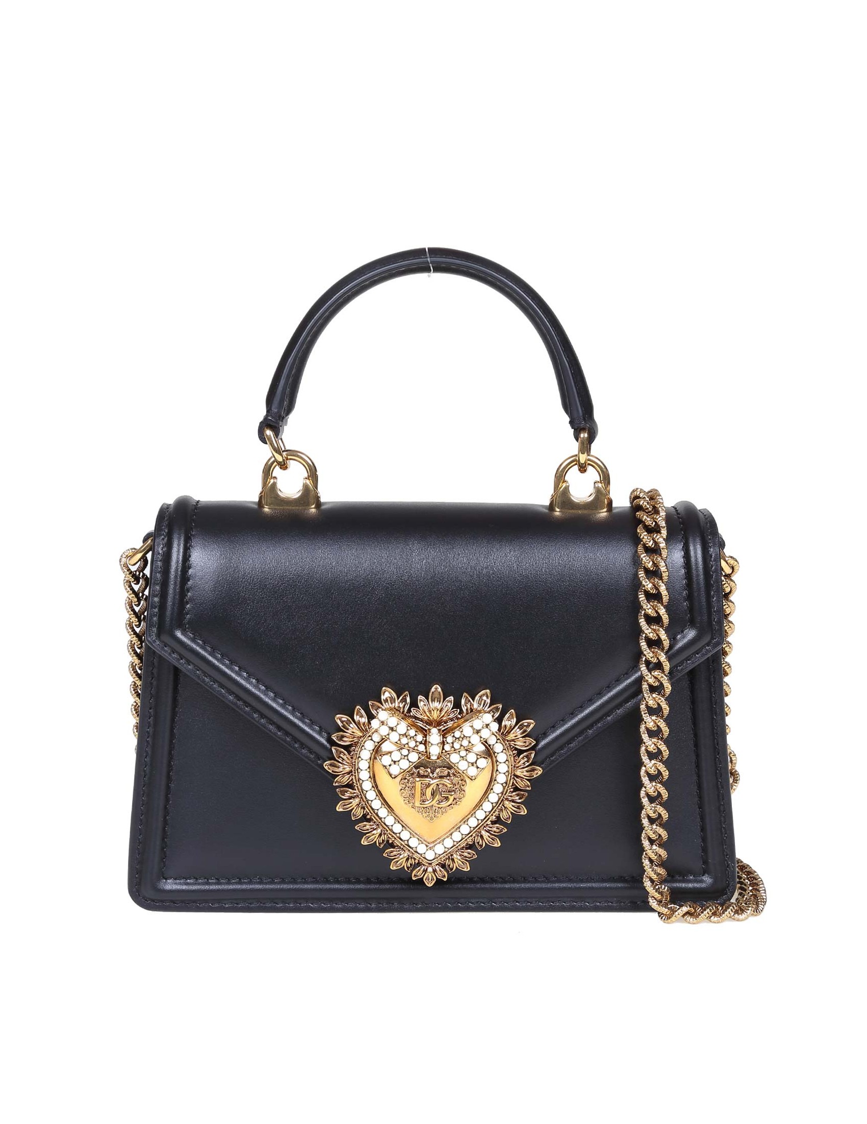 DOLCE & GABBANA BORSA A MANO DEVOTION PICCOLA IN PELLE COLORE NERO