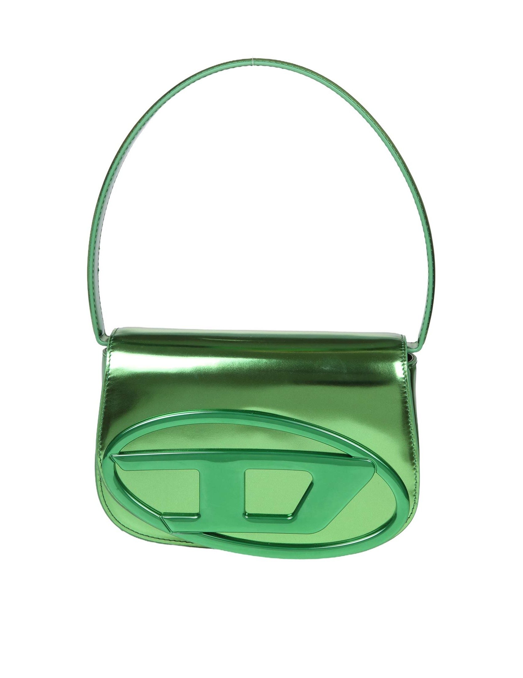 DIESEL BORSA A SPALLA 1DR IN PELLE SPECCHIATA COLORE VERDE