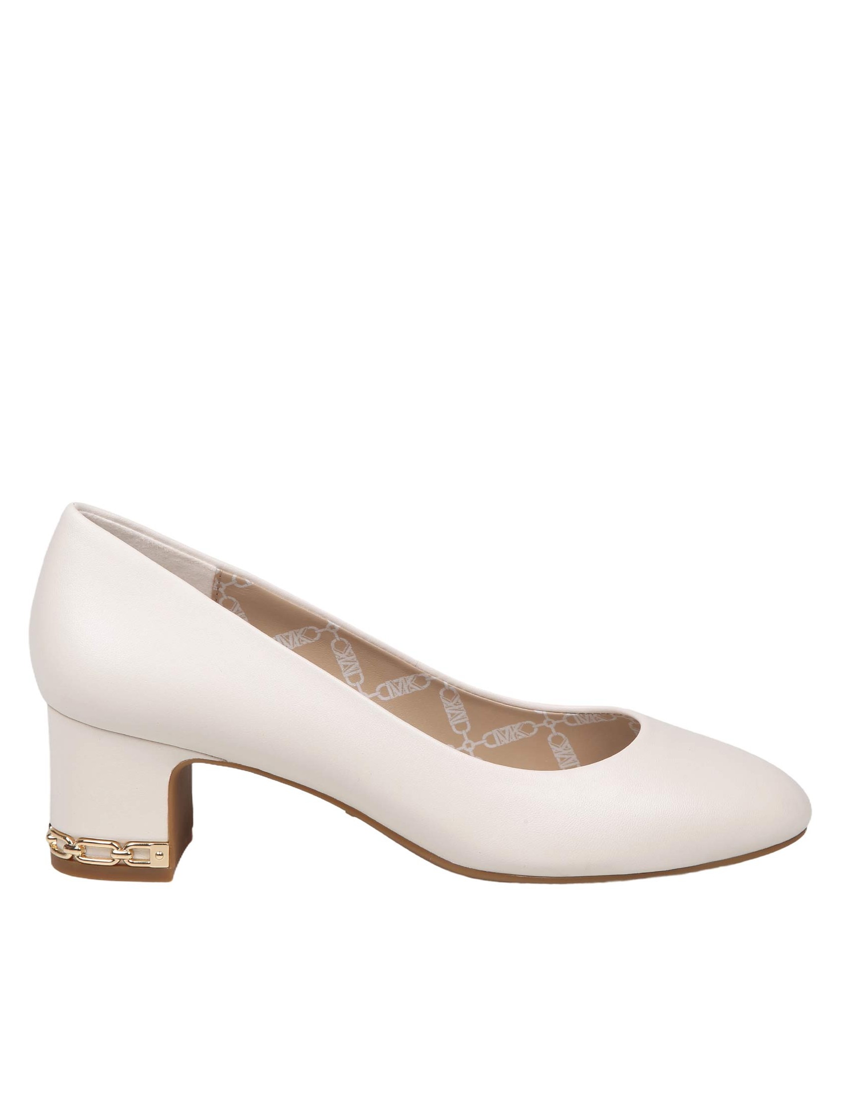 MICHAEL KORS JUNE FLEX MID PUMP IN CREAM COLOR LEATHER