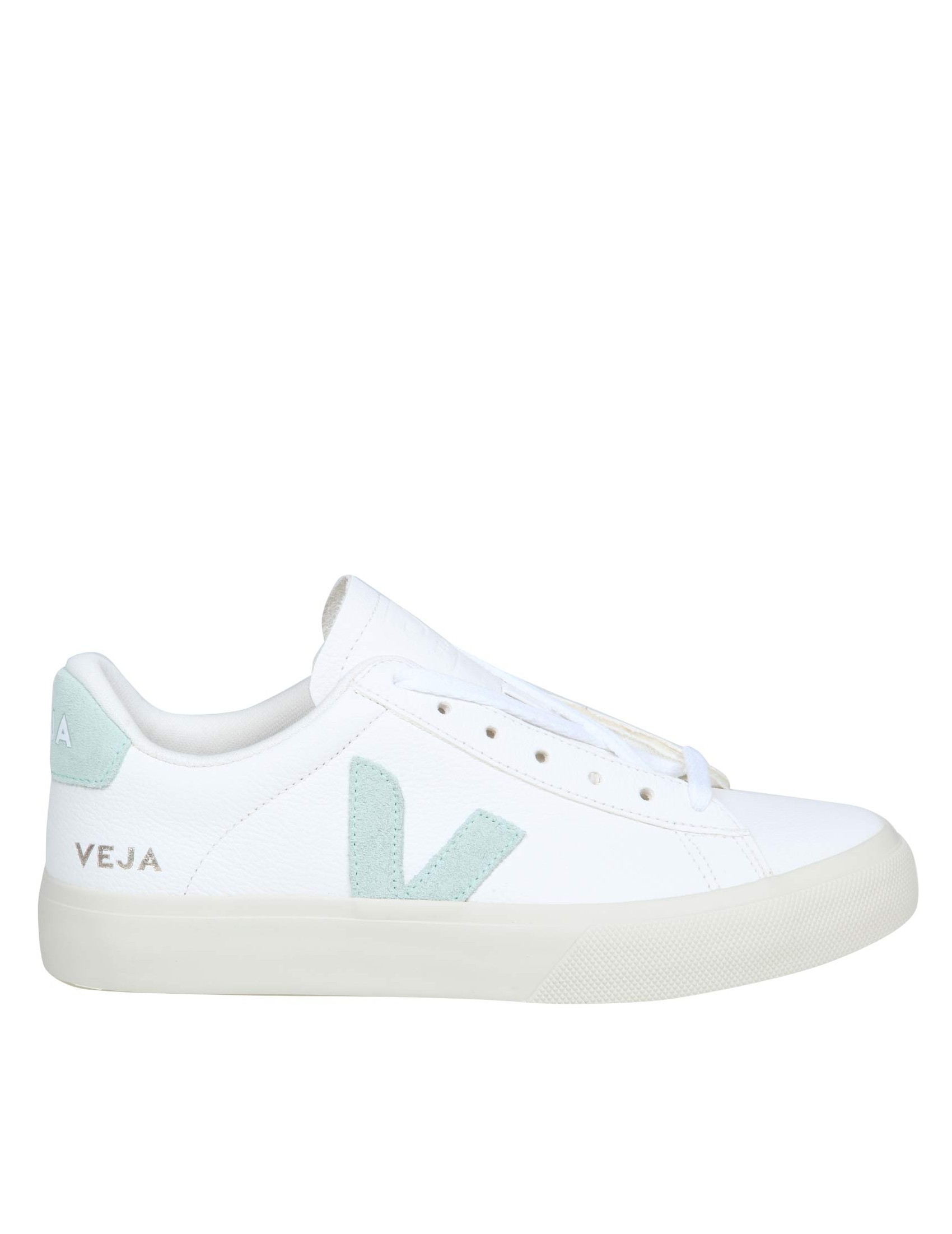 VEJA CAMPO CHROMEFREE IN PELLE COLORE BIANCO/VERDE