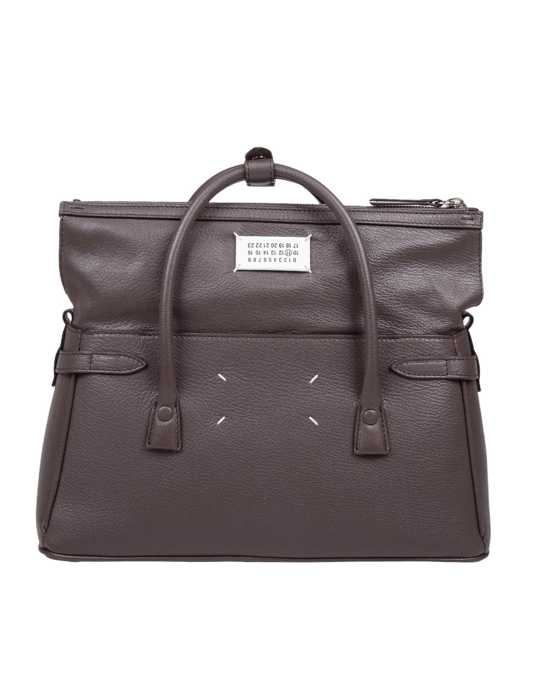 MAISON MARGIELA BORSA A MANO 5AC IN PELLE COLORE MARRONE