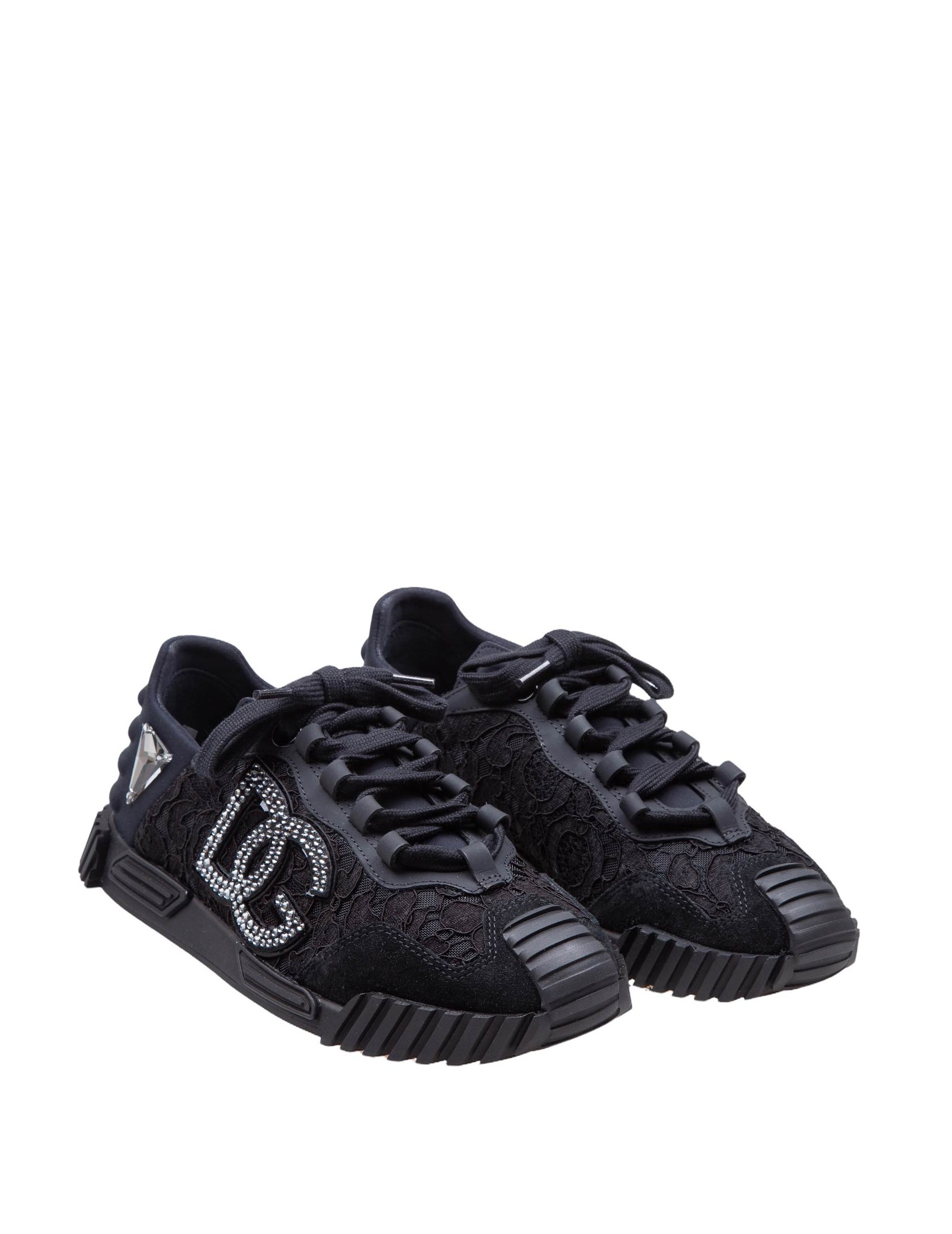 DOLCE & GABBANA NS1 SNEAKERS IN BLACK LACE