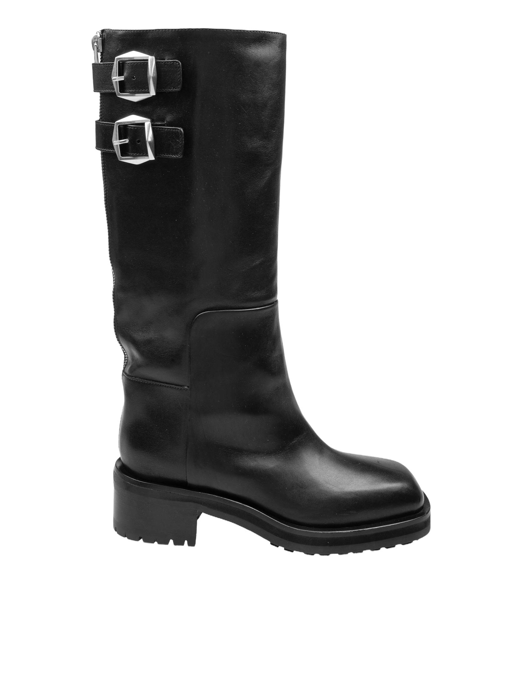 JIMMY CHOO BROOLKYN KB 50 BOOT IN BLACK LEATHER