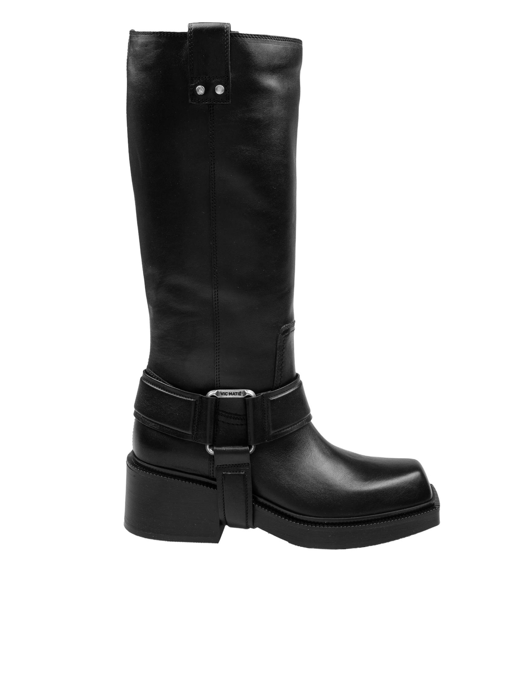 VIC MATIE' BLACK LEATHER BOOT