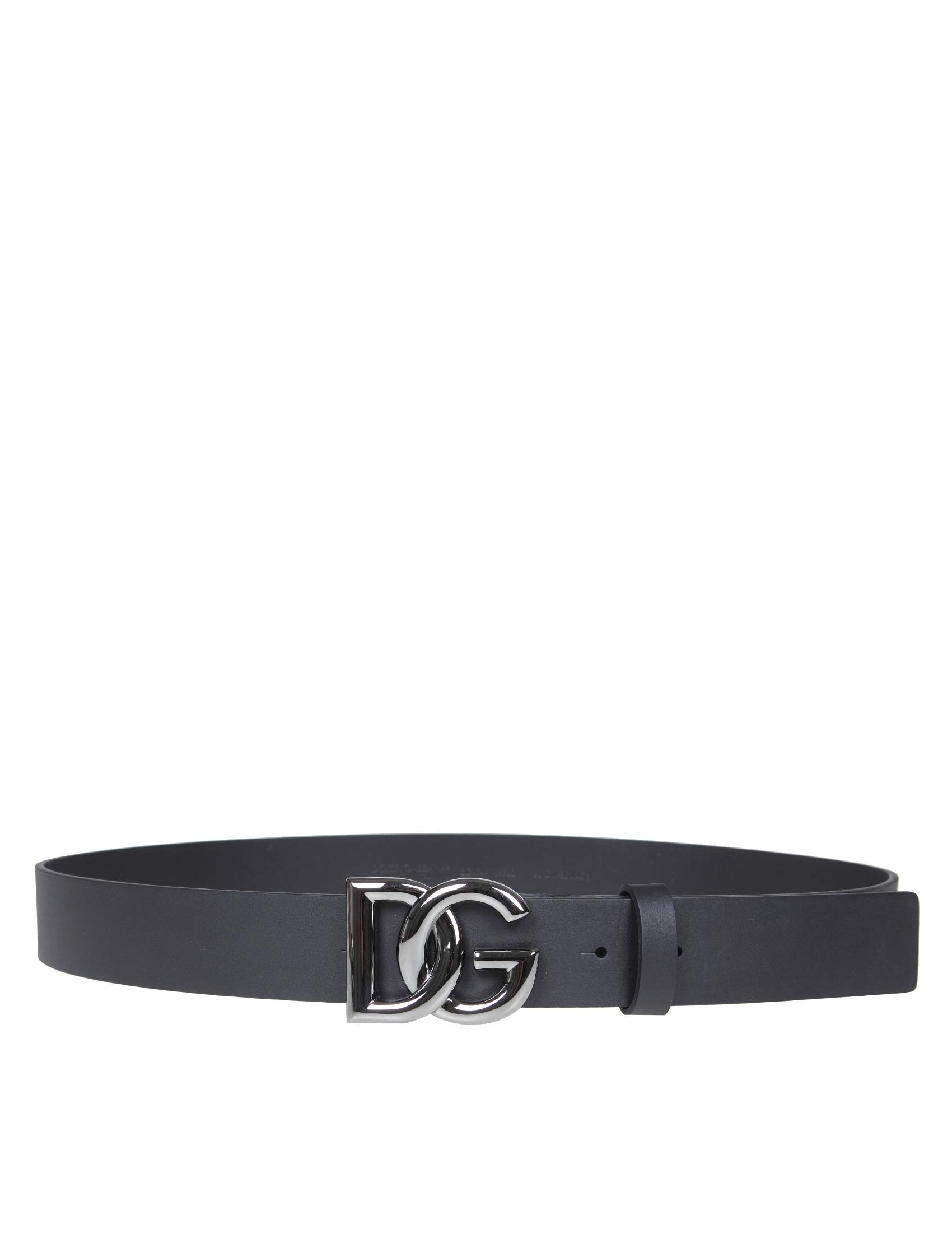 DOLCE & GABBANA CALFSKIN BELT WITH METAL DG LOGO