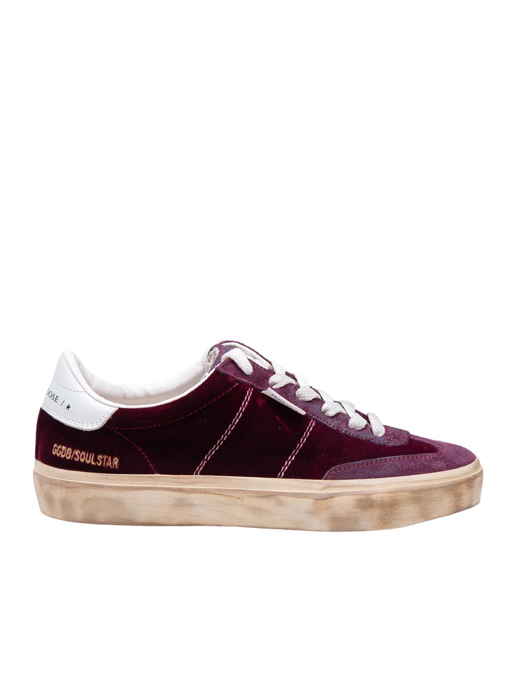 GOLDEN GOOSE SNEAKERS SOUL STAR IN VELLUTO E CAMOSCIO COLORE BORDEAUX