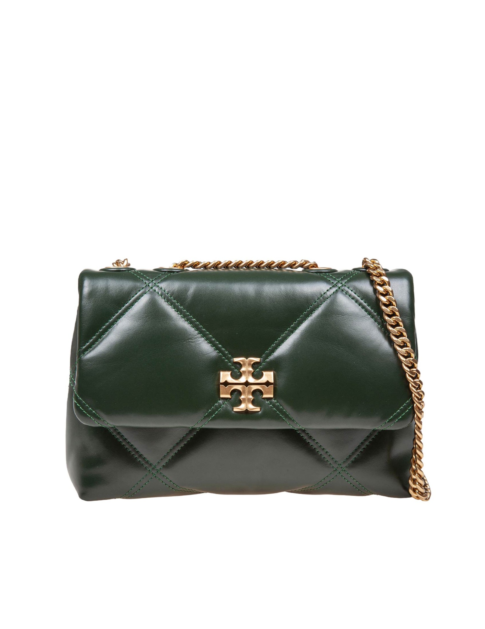 TORY BURCH KIRA SMALL DIAMOND QUILTED GREEN COLOR