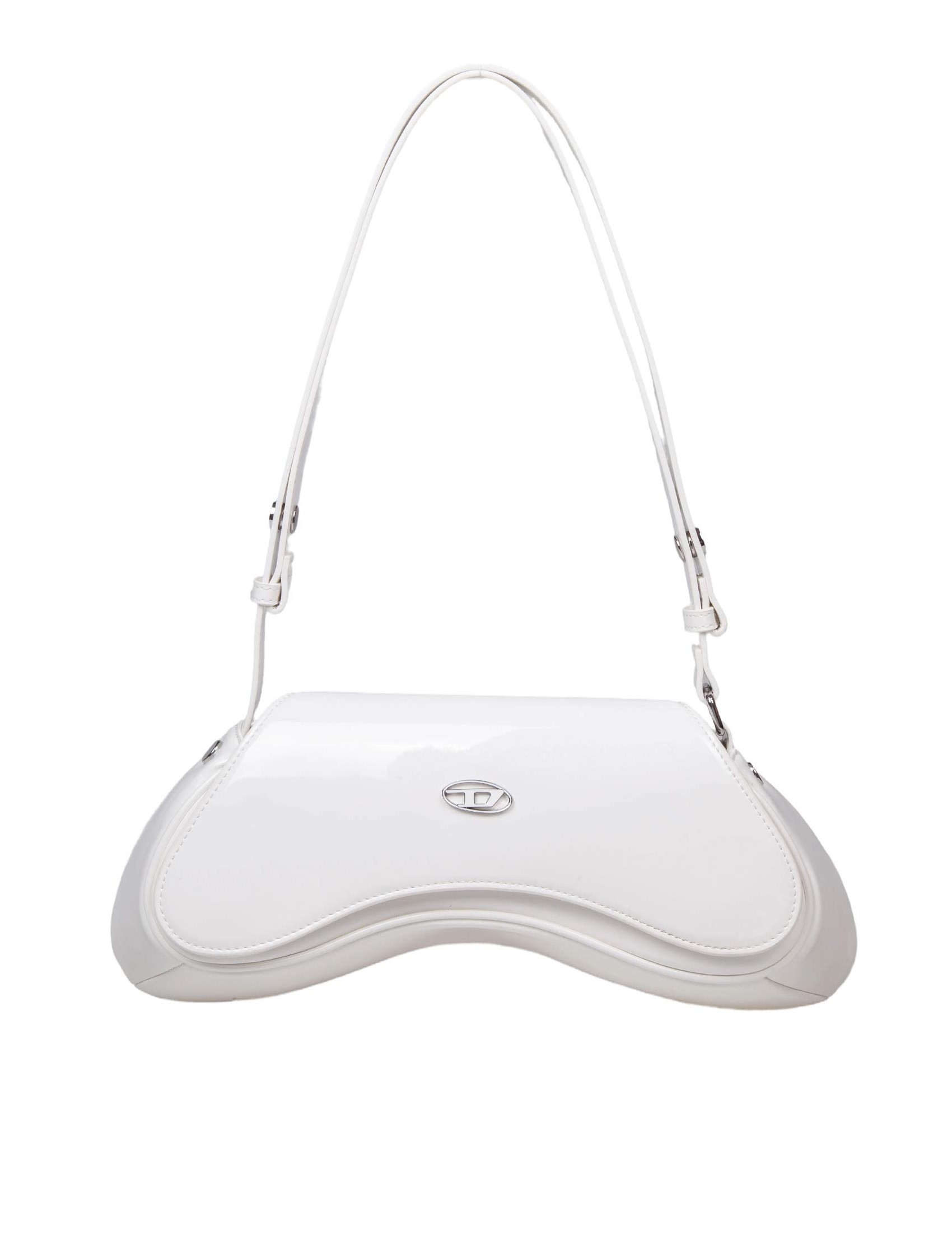 DIESEL PLAY SHOULDER BAG GLOSSY WHITE COLOR