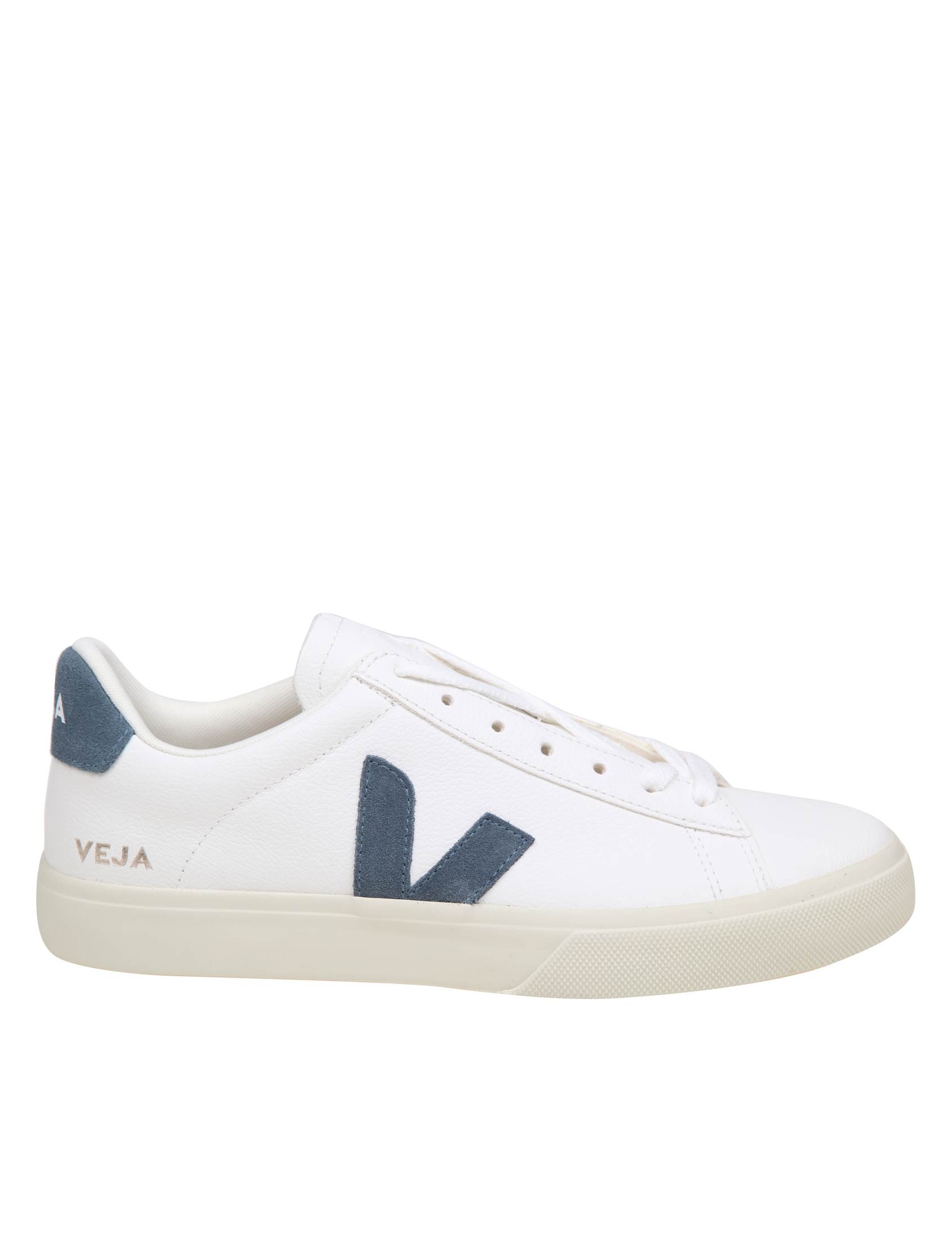 VEJA CAMPO CHROMEFREE IN PELLE COLORE BIANCO/BLU