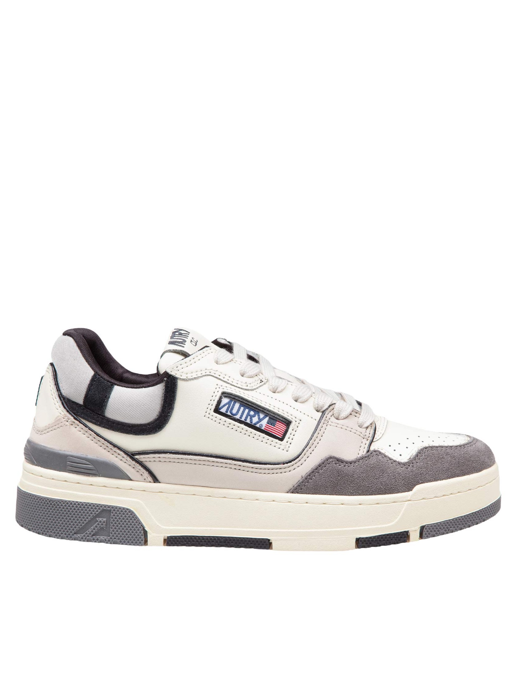 AUTRY SNEAKERS CLC LOW IN SUEDE AND NABUK CREAM/BLACK