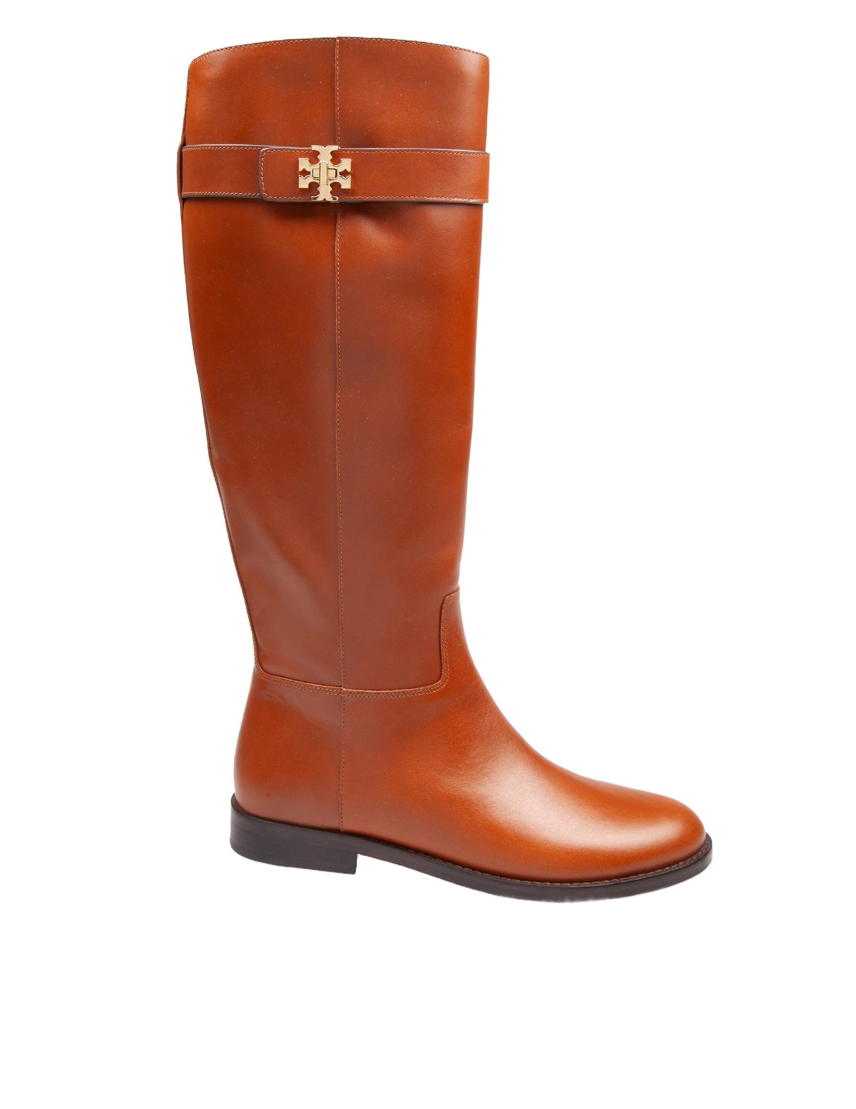 TORY BURCH COGNAC LEATHER RIDING BOOT