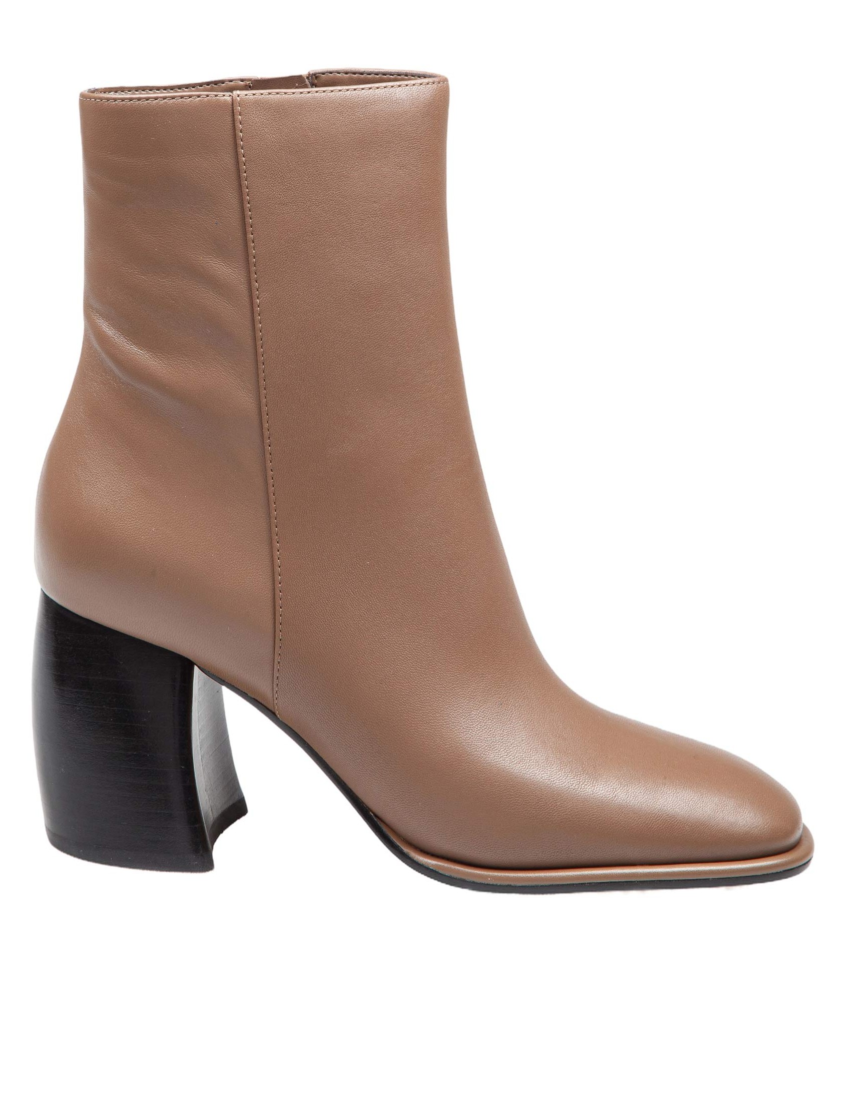 MICHAEL KORS MAUDE LEATHER ANKLE BOOT IN LIGHT BROWN