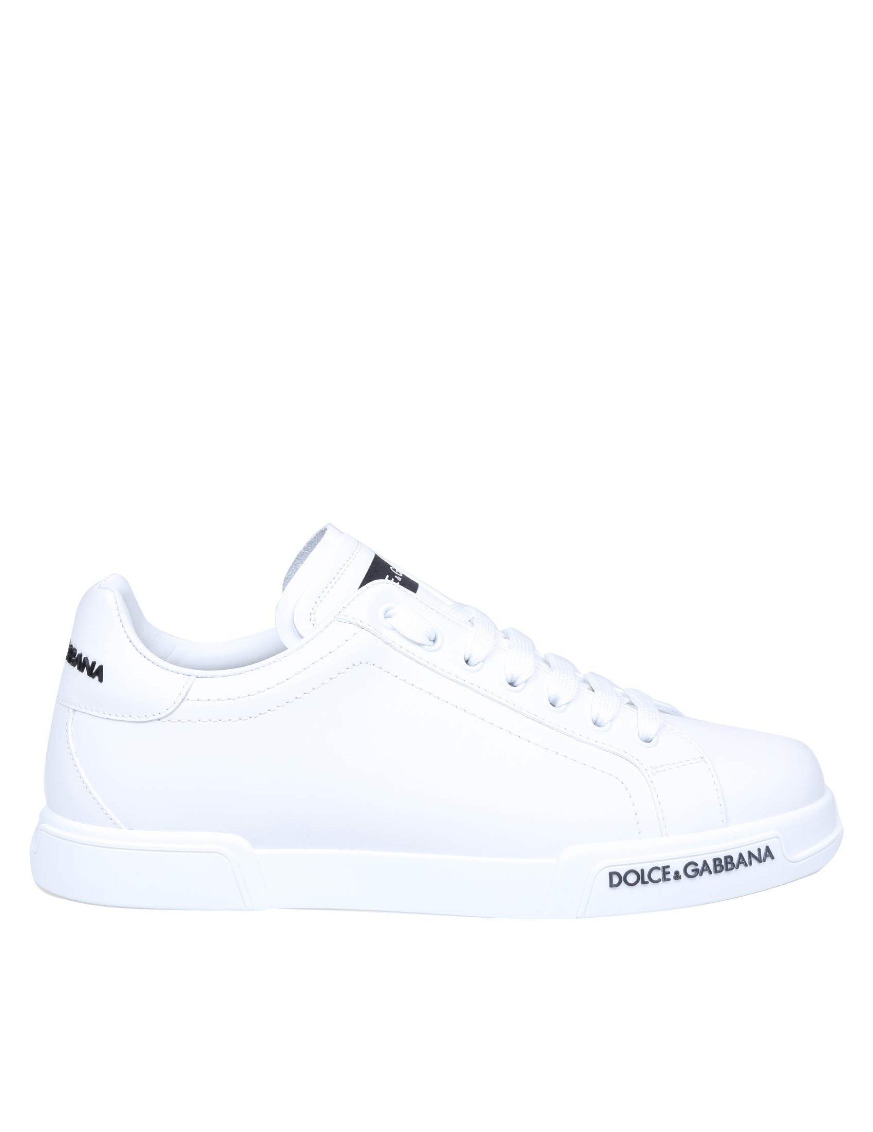 DOLCE & GABBANA PORTOFINO SNEAKERS IN WHITE LEATHER