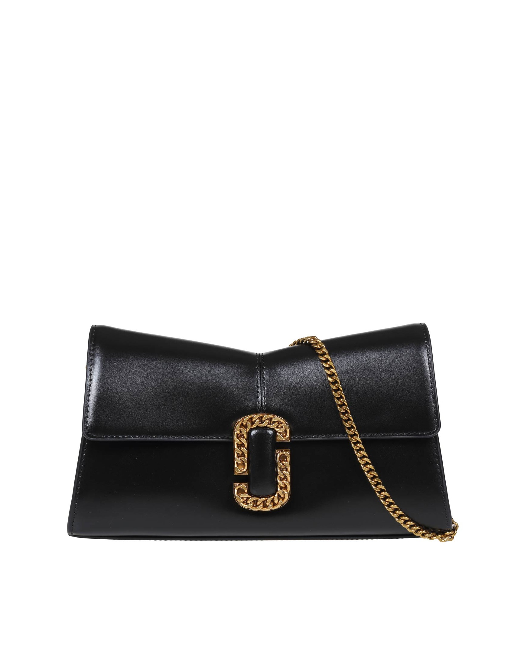 MARC JACOBS BLACK CALFSKIN THE CLUTCH BAG