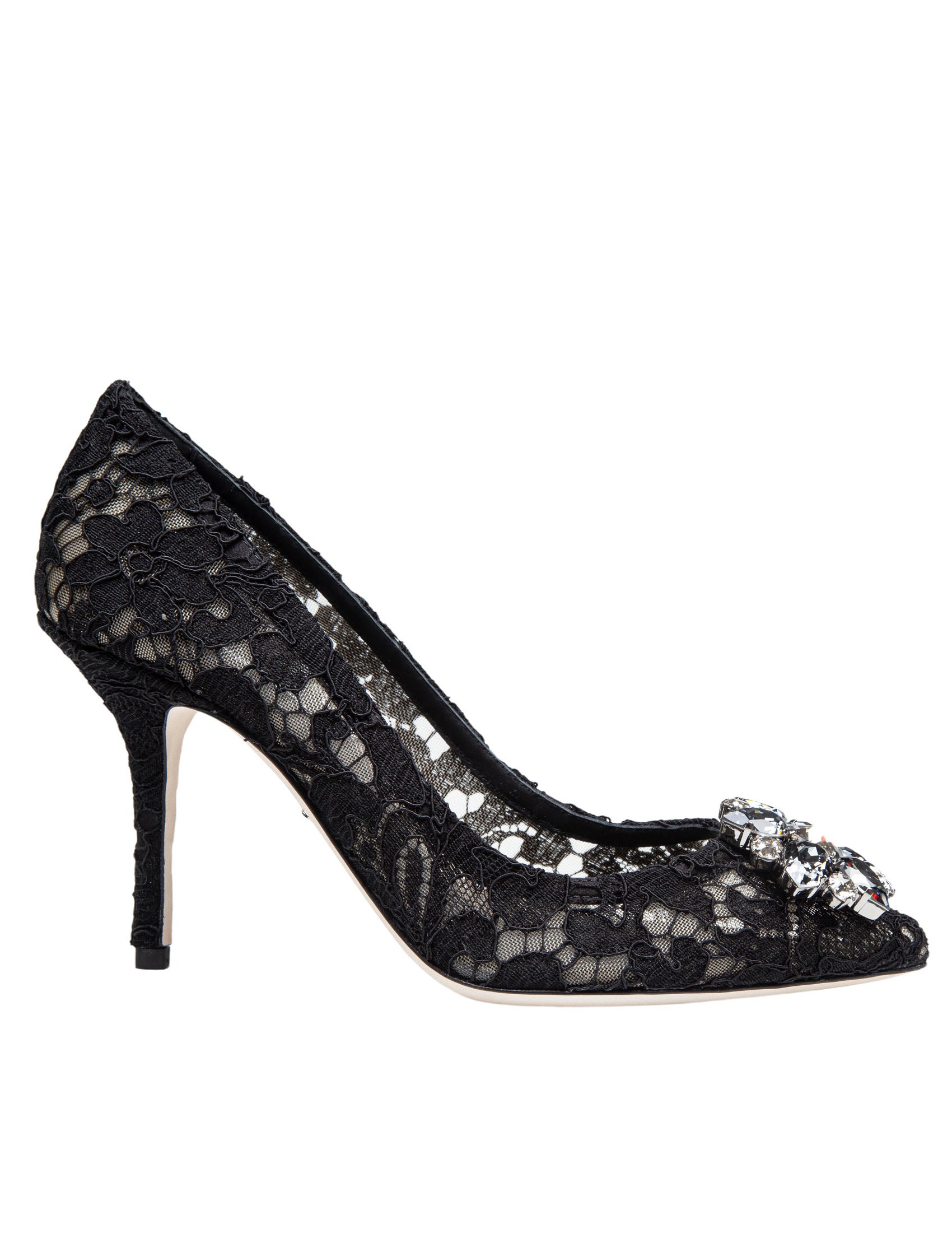 DOLCE & GABBANA BELLUCCI LACE PUMPS BLACK COLOR