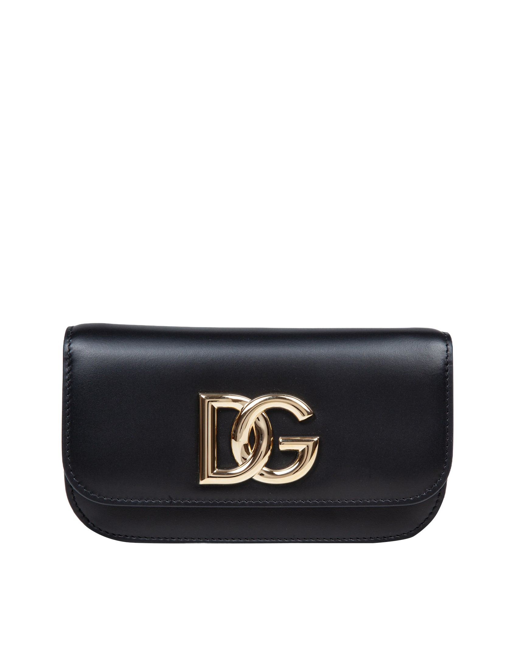 DOLCE & GABBANA 3.5 LEATHER SHOULDER BAG WITH DG LOGO