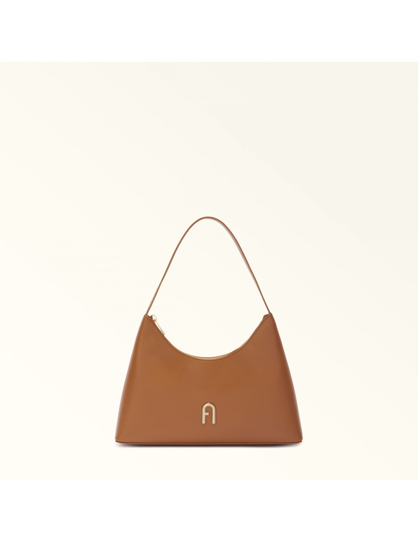 FURLA DIAMANTE S SHOULDER BAG IN BRANDY COLOR LEATHER