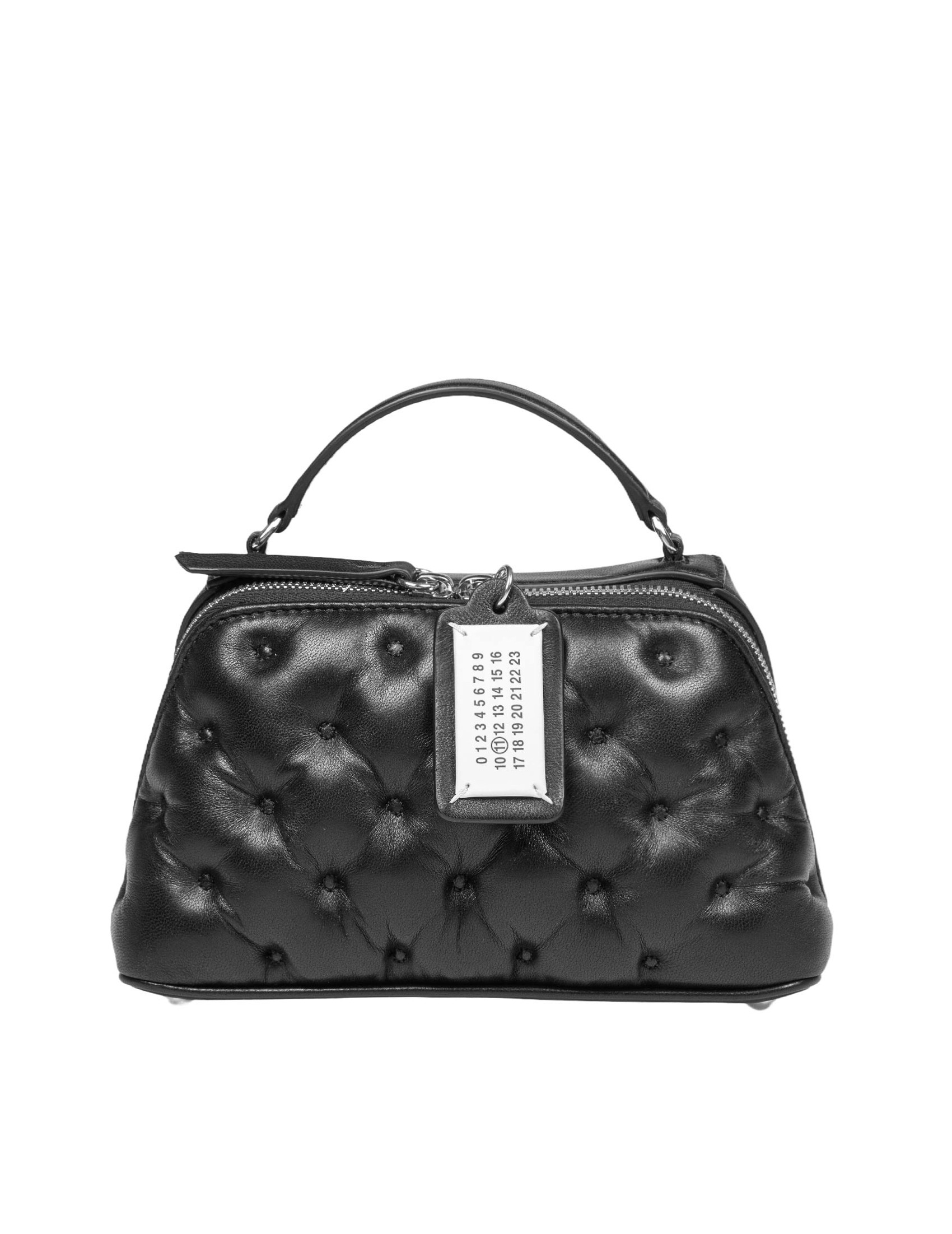 MAISON MARGIELA BORSA A MANO GLAM SLAM TRAPEZIO IN NAPPA COLORE NERO