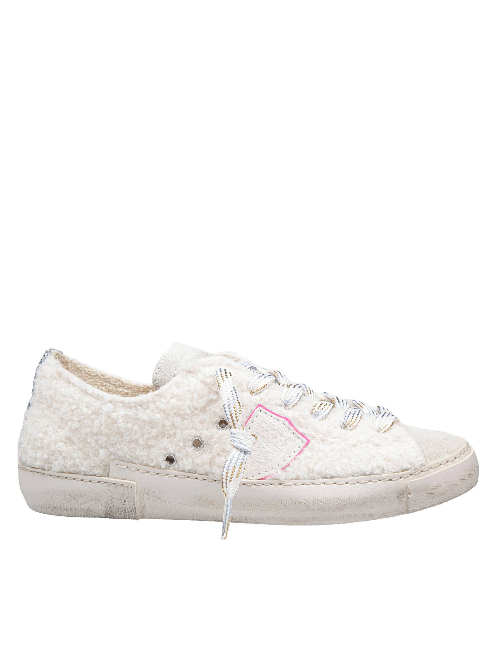 PHILIPPE MODEL SNEAKERS PRSX LOW IN LEATHER AND TEDDY