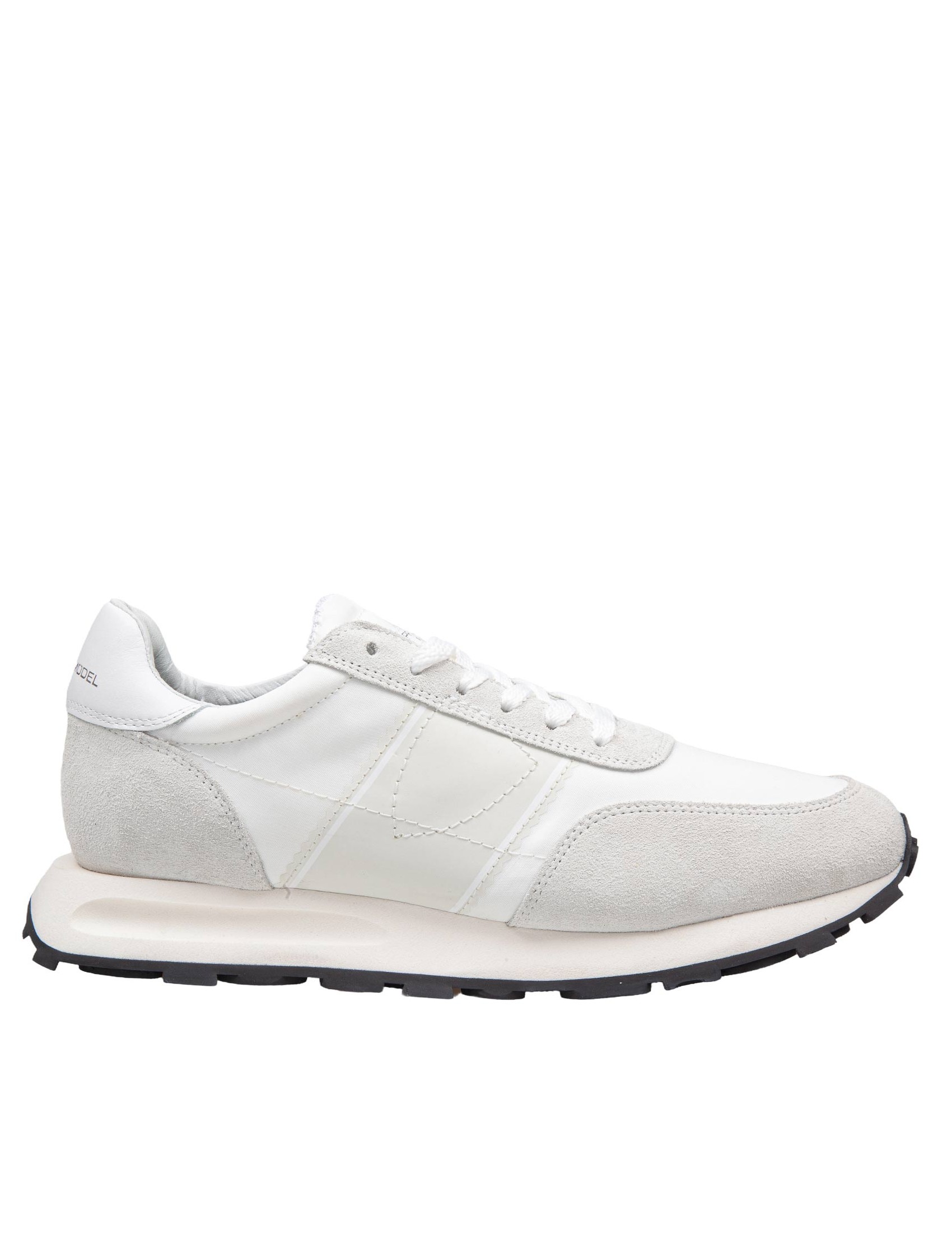 PHILIPPE MODEL SNEAKERS TOU LOW IN FABRIC AND SUEDE WHITE COLOR