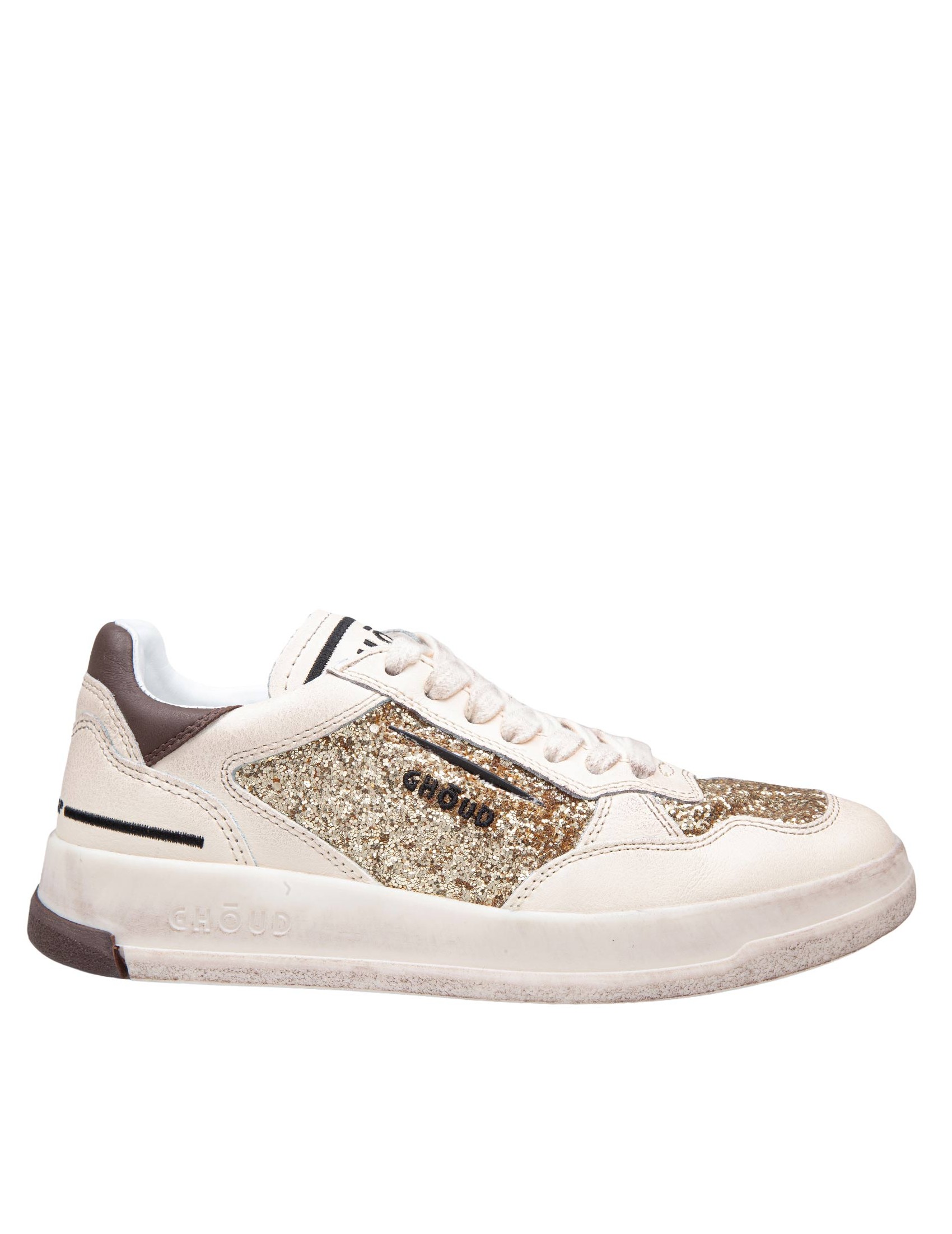 GHOUD SNEAKERS TWEENER LOW IN GLITTER COLOR GOLD