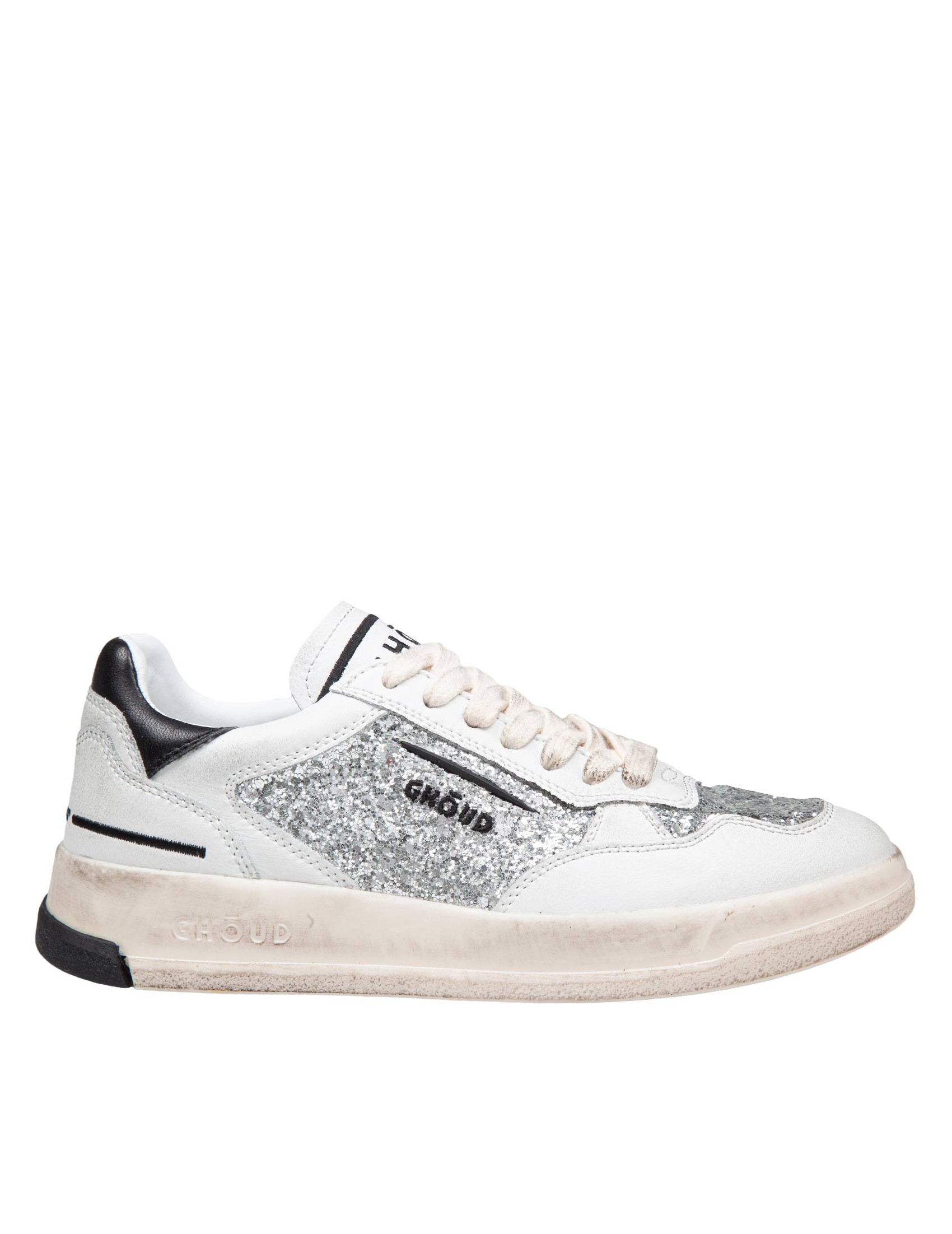 GHOUD SNEAKERS TWEENER LOW IN GLITTER COLOR GREY/GOLD