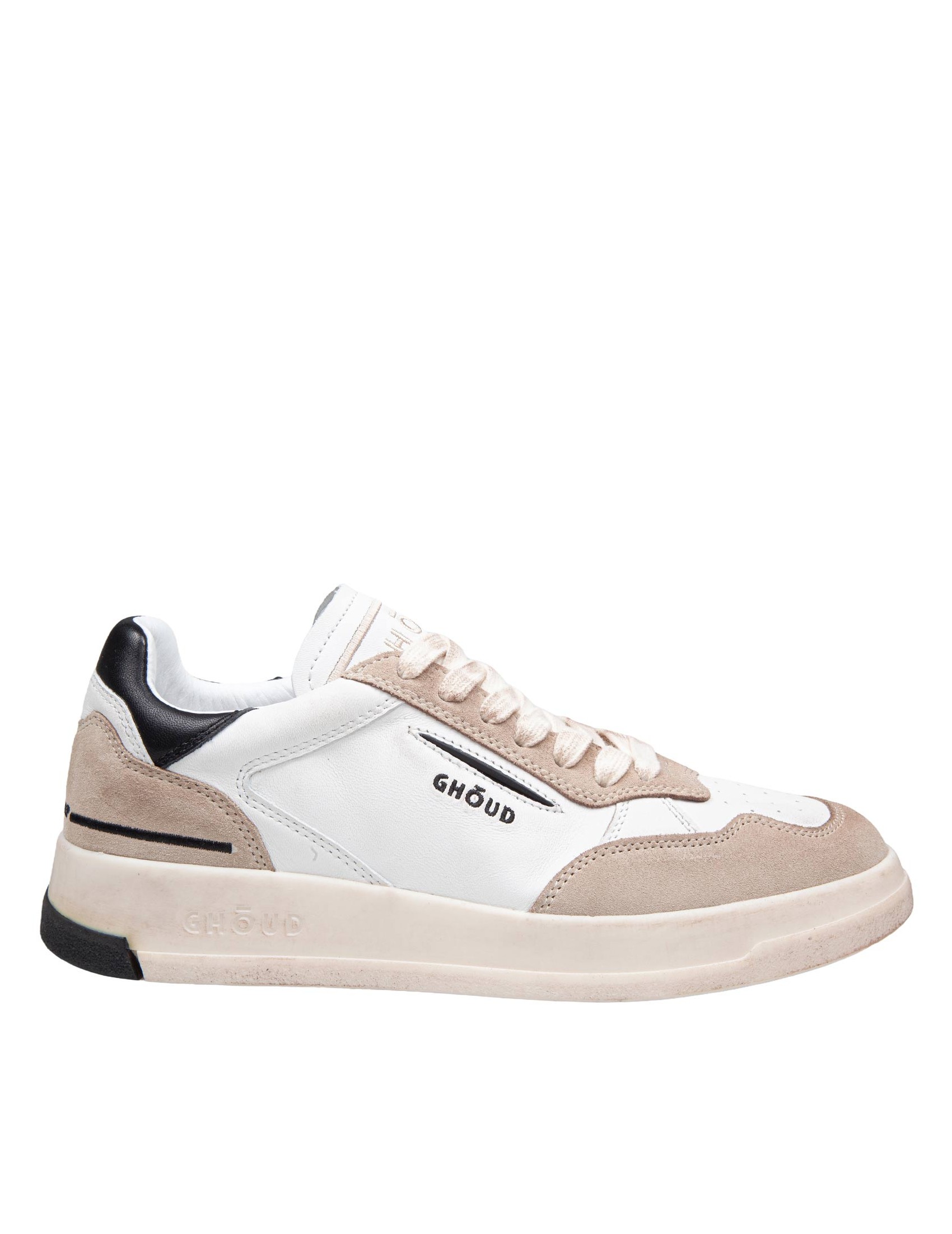 GHOUD SNEAKERS TWEENER LOW IN PELLE E CAMOSCIO COLORE BEIGE