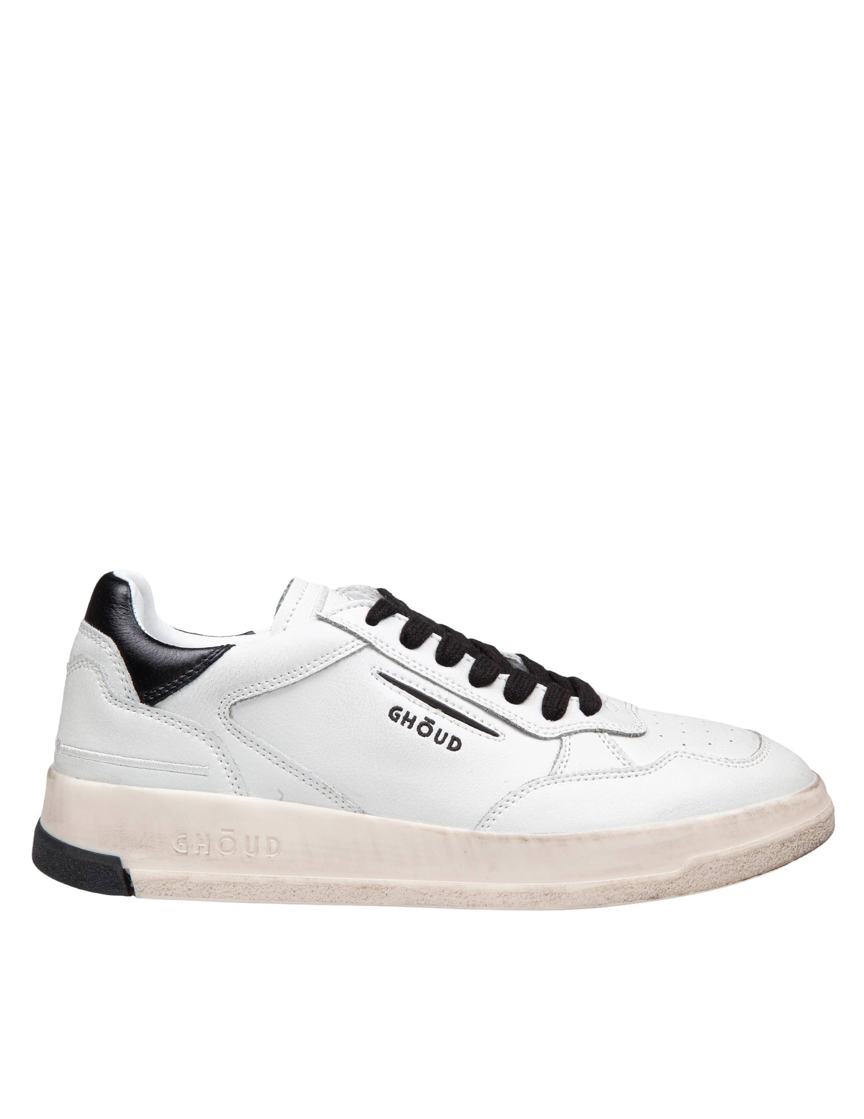 GHOUD SNEAKERS TWEENER LOW BIANCO IN PELLE COLORE BIANCO E NERO