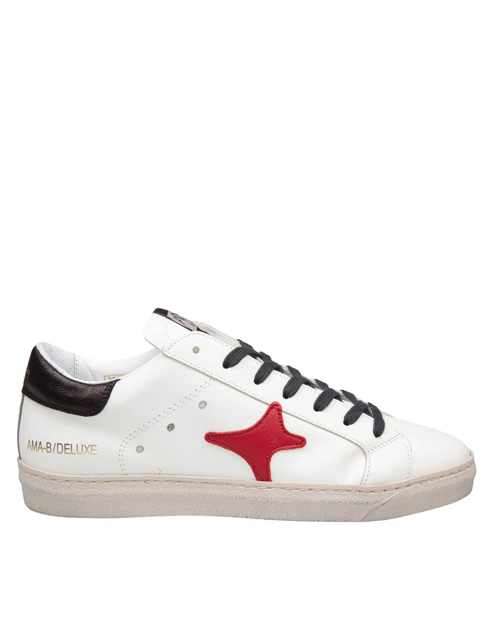 AMA BRAND SNEAKERS IN PELLE COLORE BIANCO E NERO