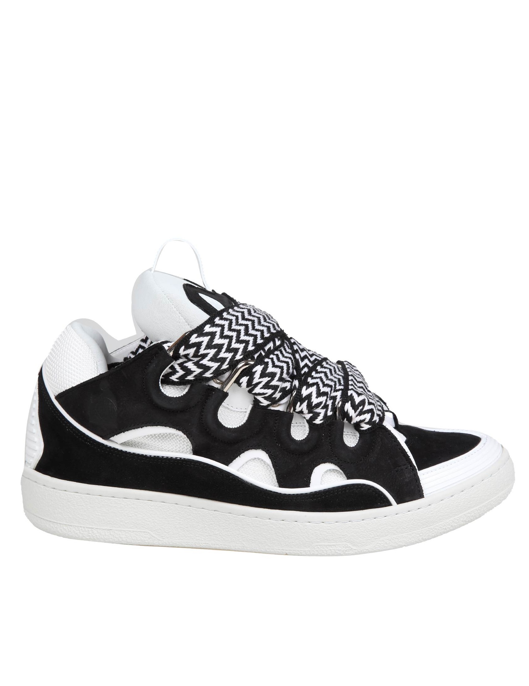 LANVIN CURB SNEAKER LANVIN CURB SNEAKERS IN PELLE E CAMOSCIO CON LACCI MULTICOLOR