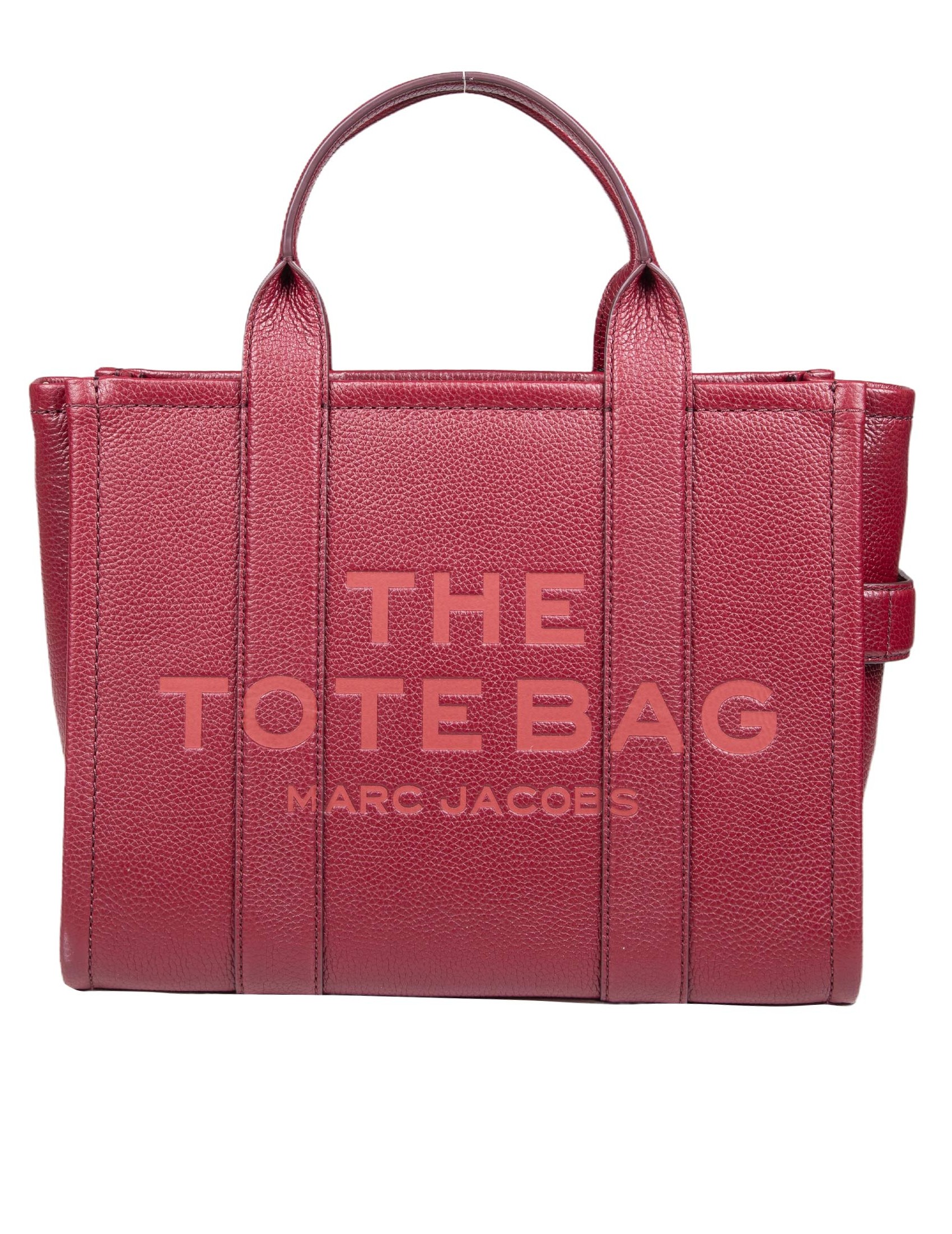 MARC JACOBS MEDIUM TOTE IN PELLE COLORE ROSSO CILIEGIA