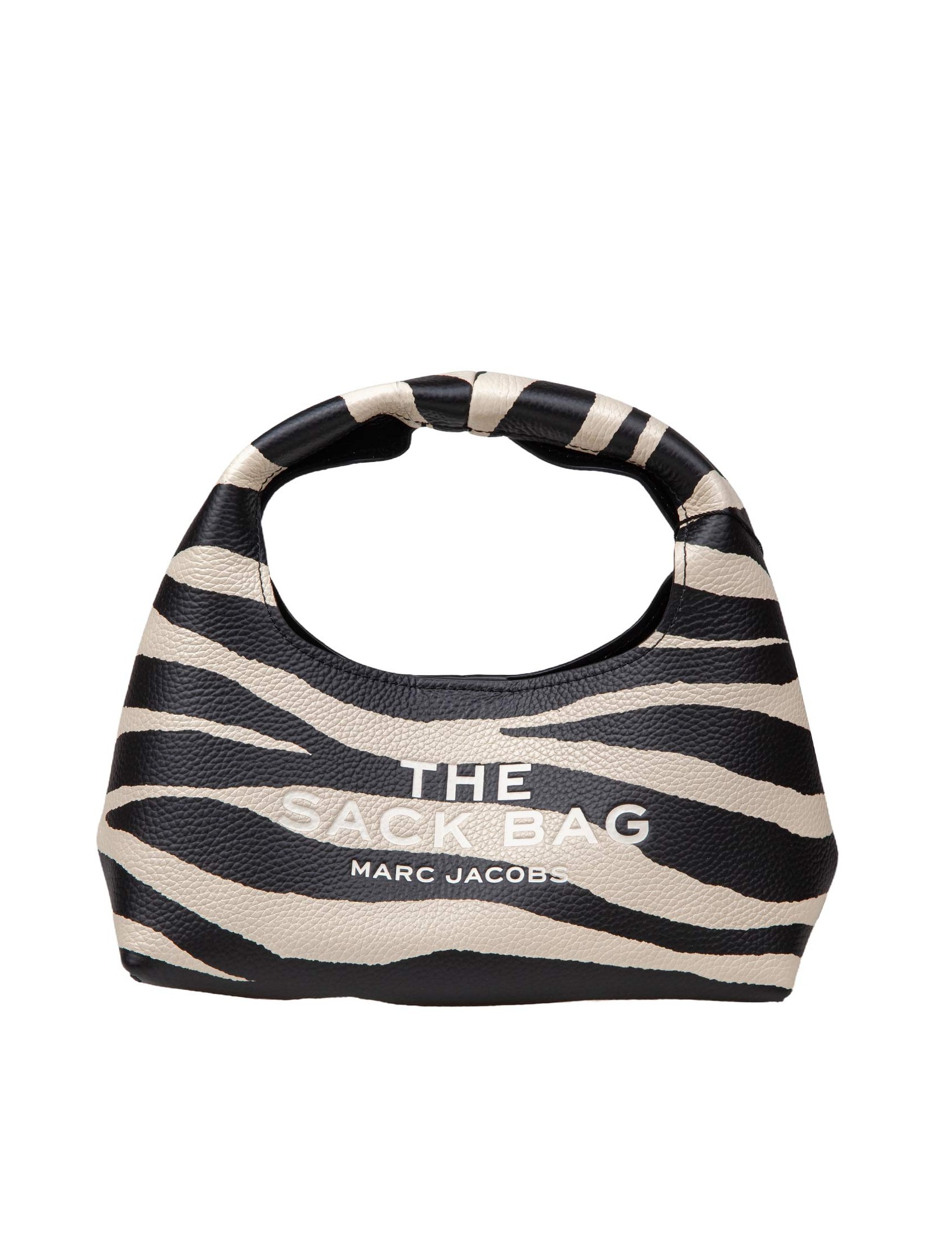 MARC JACOBS MINI SACK BAG IN LEATHER COLOR: WHITE/BLACK