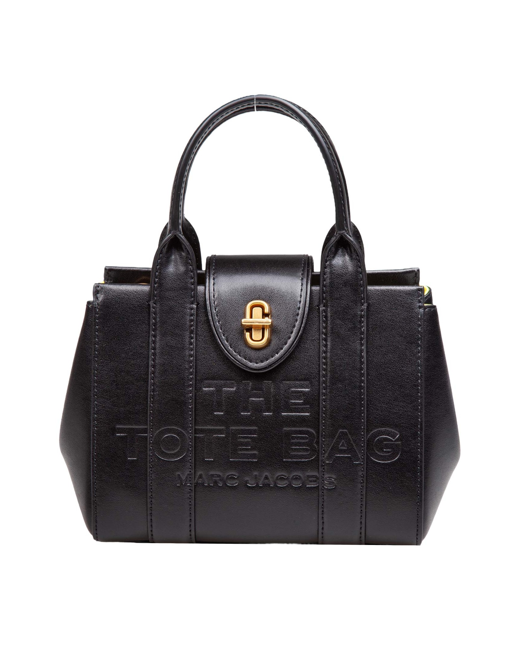 MARC JACOBS THE MINI TOTE IN BLACK LEATHER