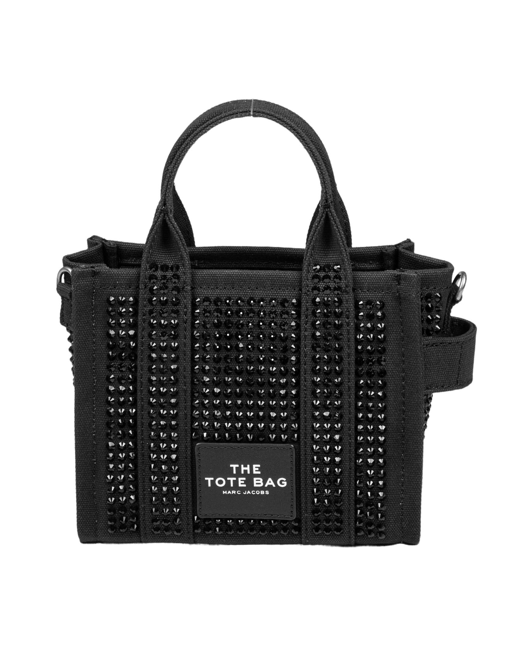 MARC JACOBS THE MINI TOTE IN CANVAS AND CRYSTALS COLOR BLACK