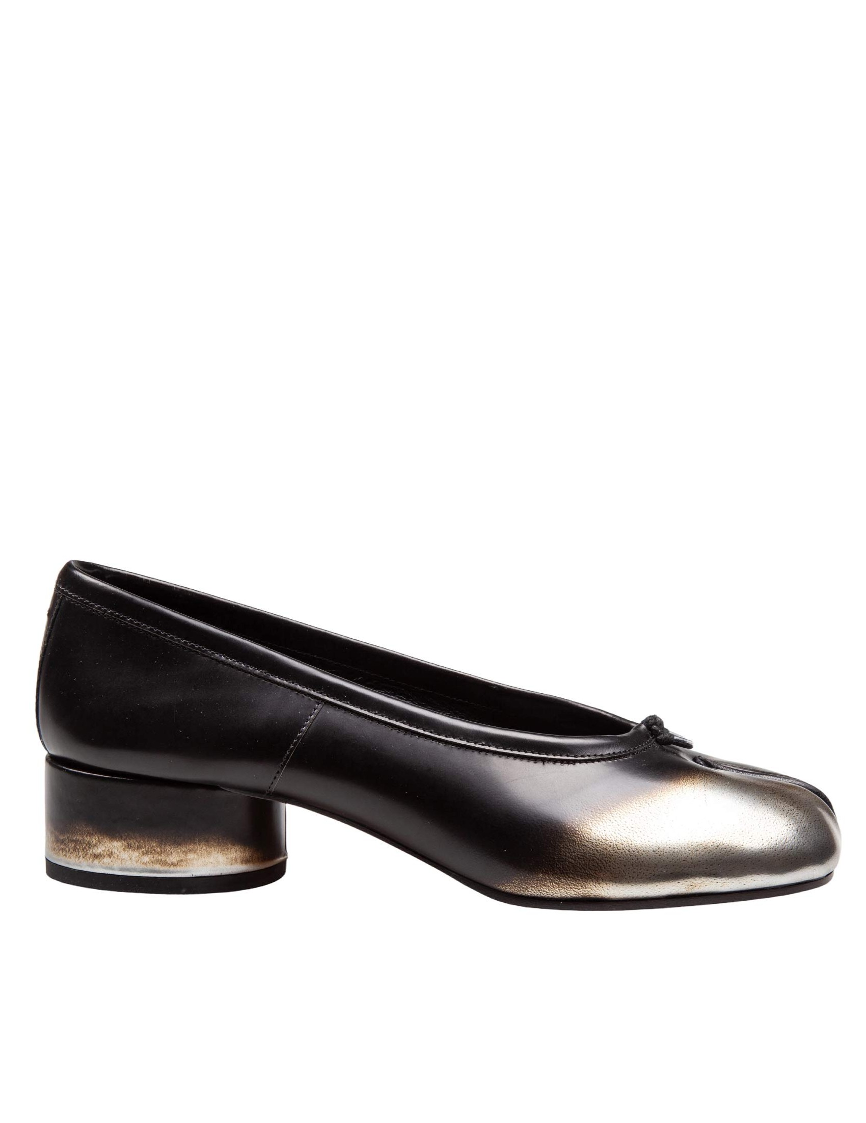 MAISON MARGIELA BALLERINA TABI IN PELLE METALLIZZATA