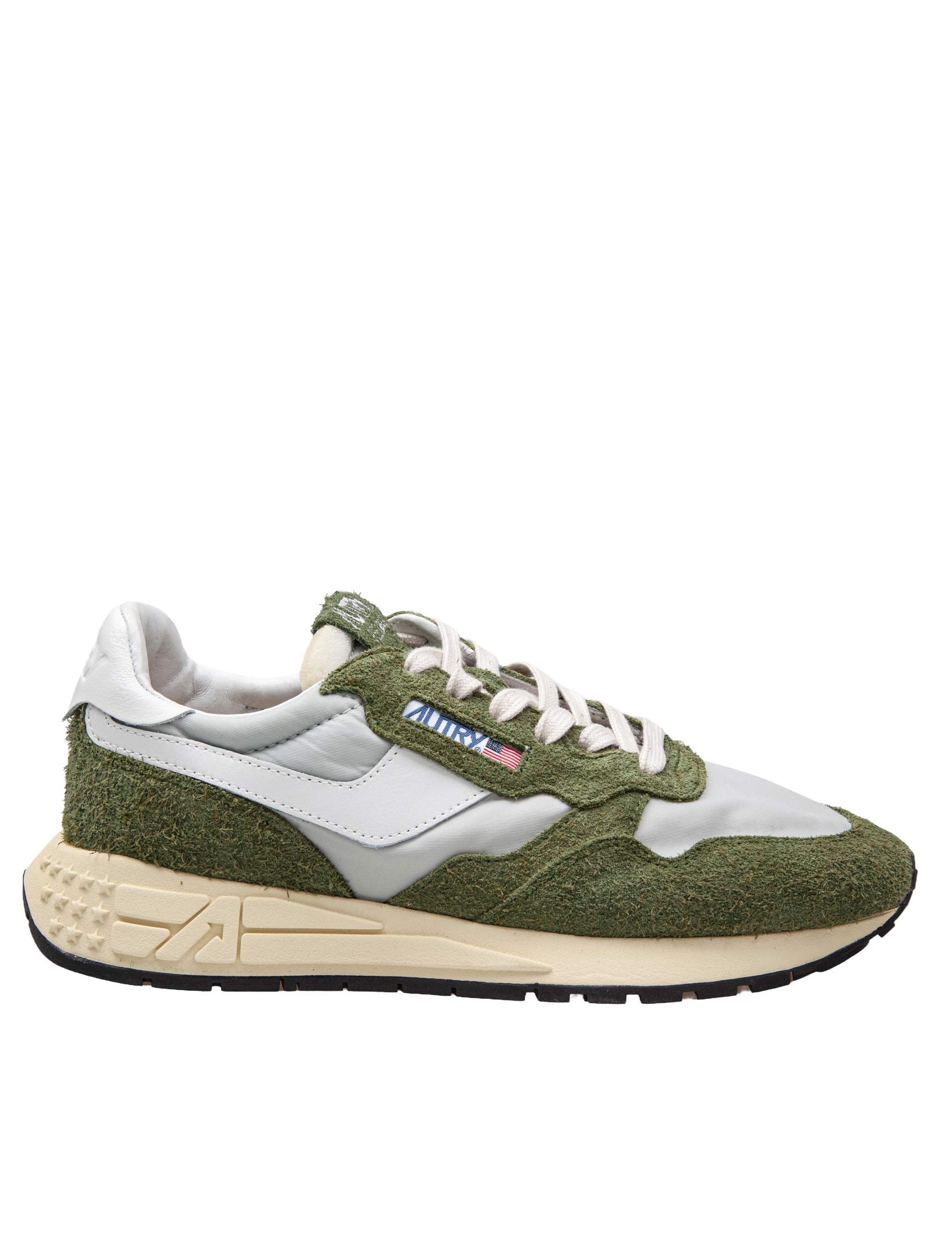 AUTRY SNEAKERS REELWIND IN CAMOSCIO E NYLON COLORE GRIGIO E VERDE