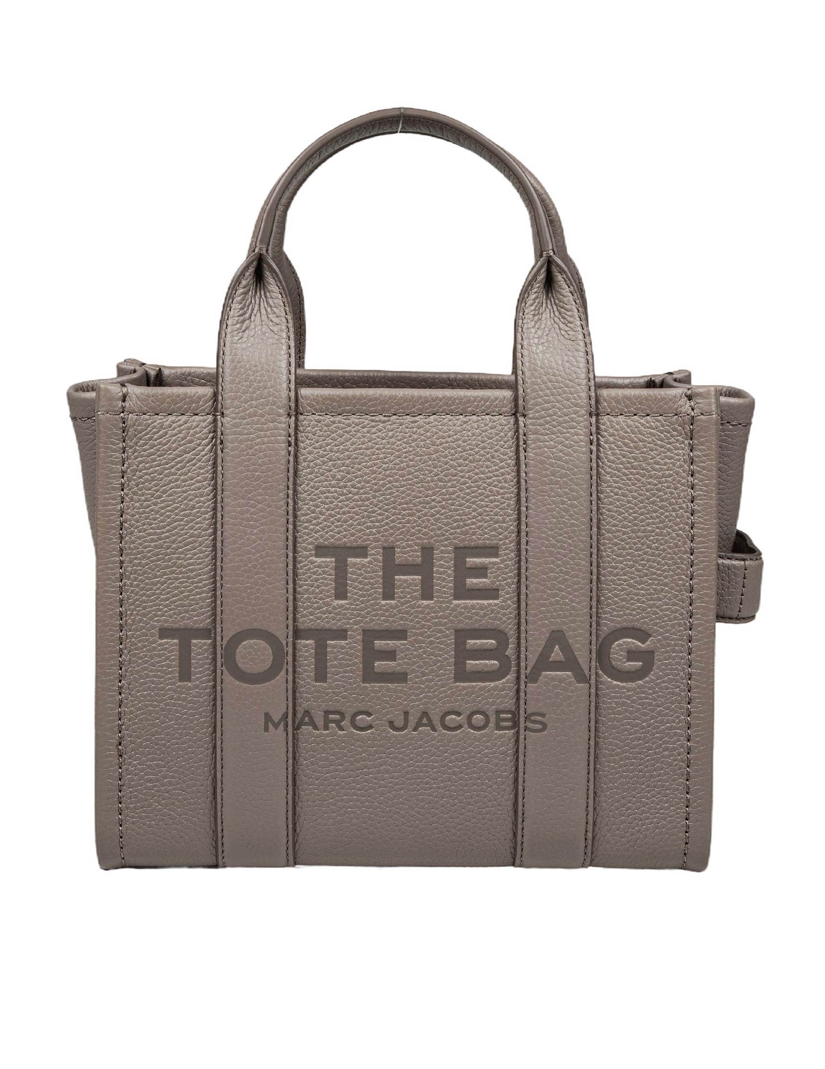 MARC JACOBS SMALL TOTE IN PELLE COLORE CEMENTO