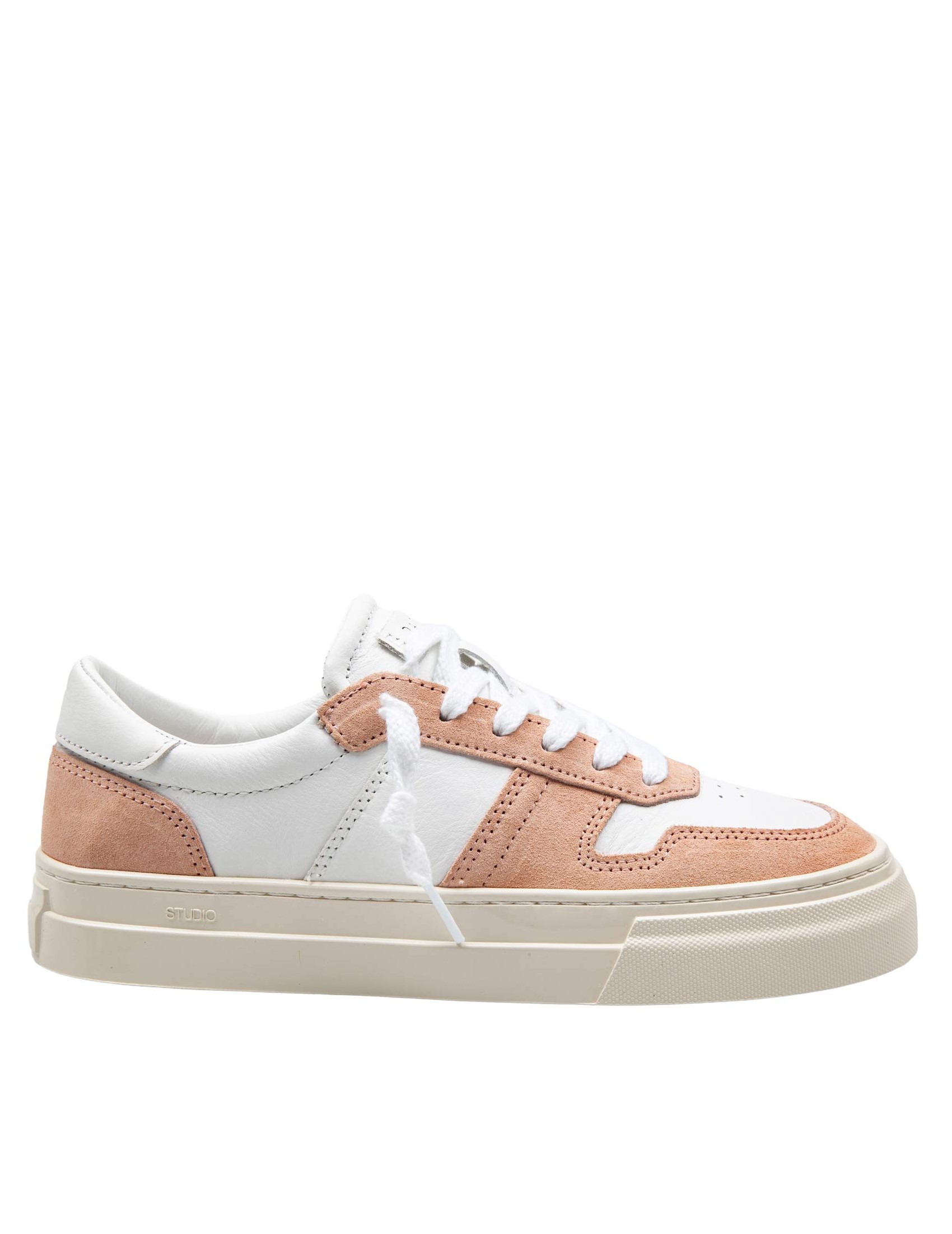 D.A.T.E. SNEAKERS STUDIO BICOLOR IN LEATHER COLOR WHITE/PINK