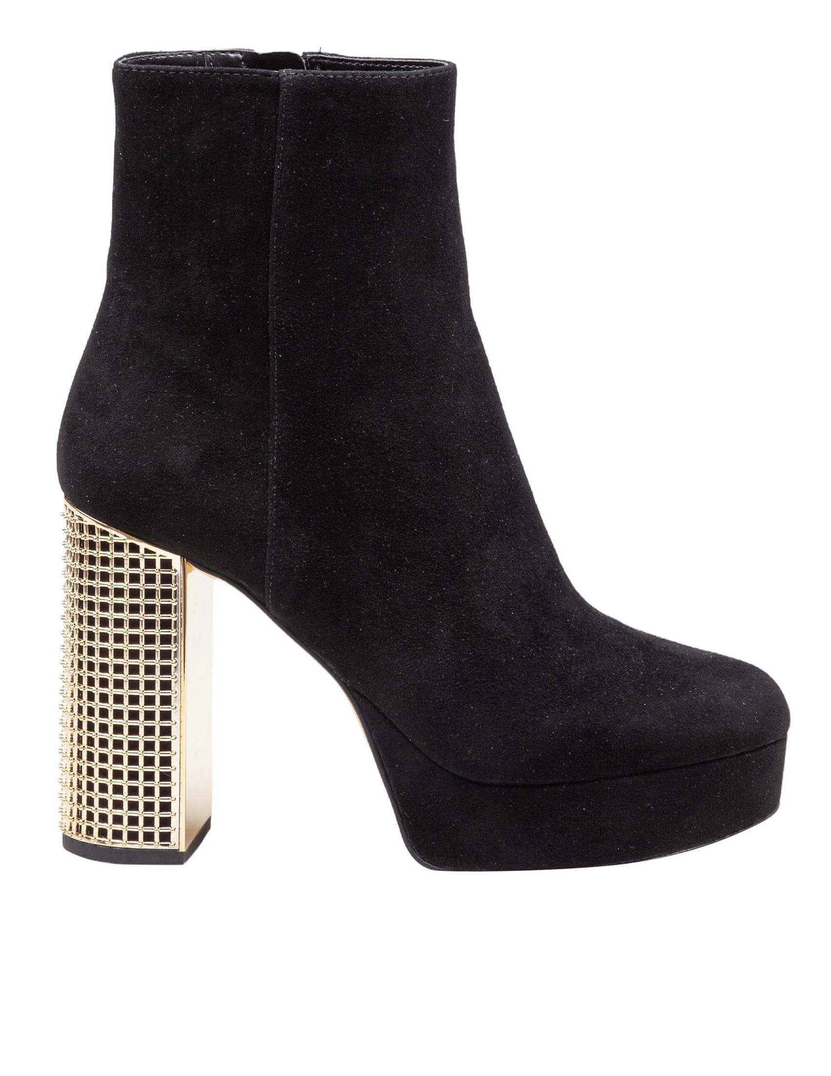 MICHAEL KORS MAXINE SUEDE ANKLE BOOT IN BLACK COLOR