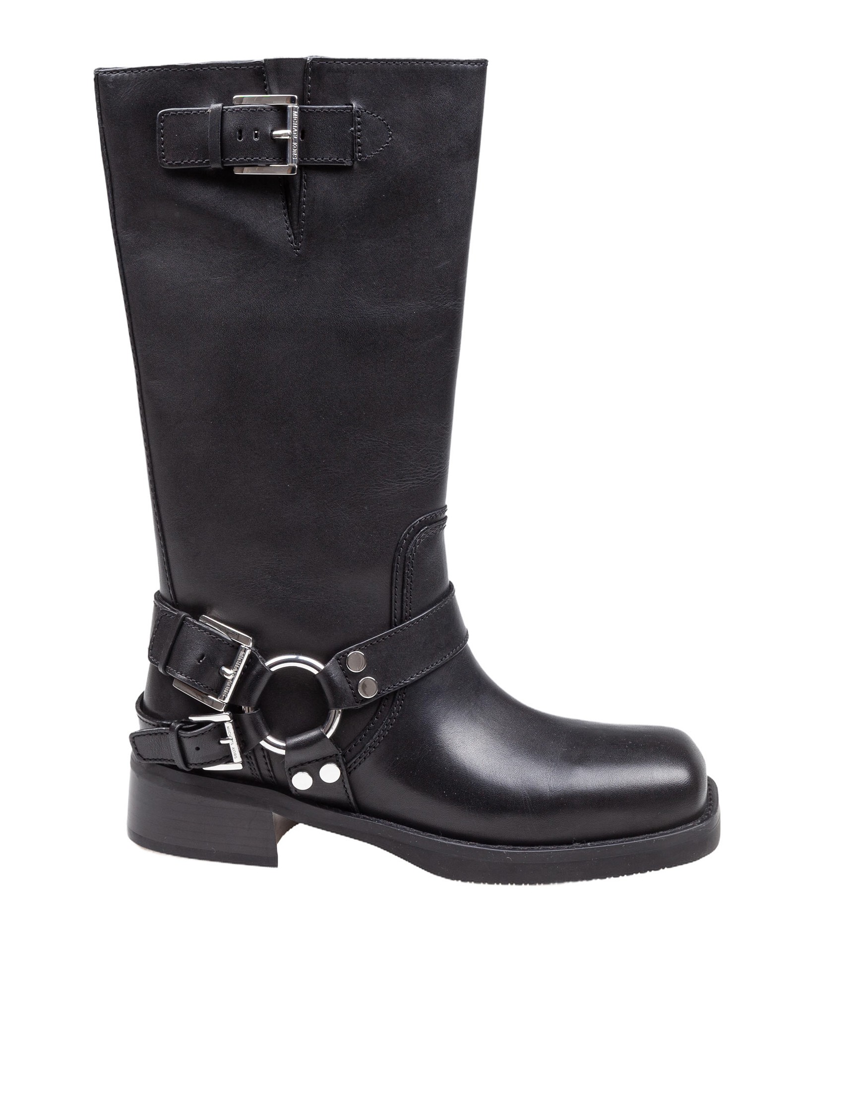 MICHAEL KORS CROSBY MOTORCYCLE LEATHER BOOT COLOR BLACK