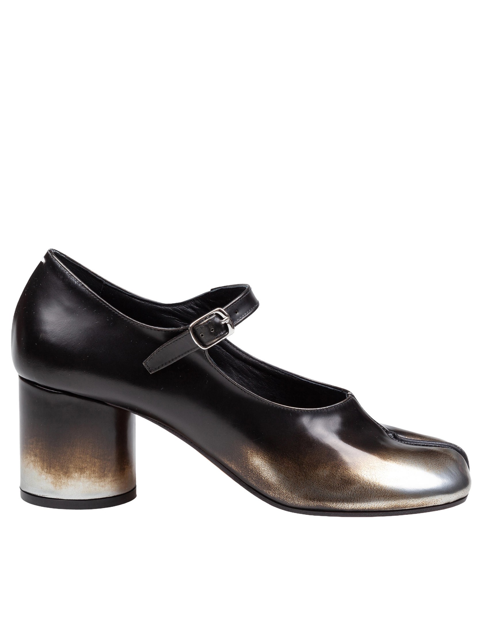 MAISON MARGIELA METALLIC CALFSKIN PUMPS BLACK COLOR