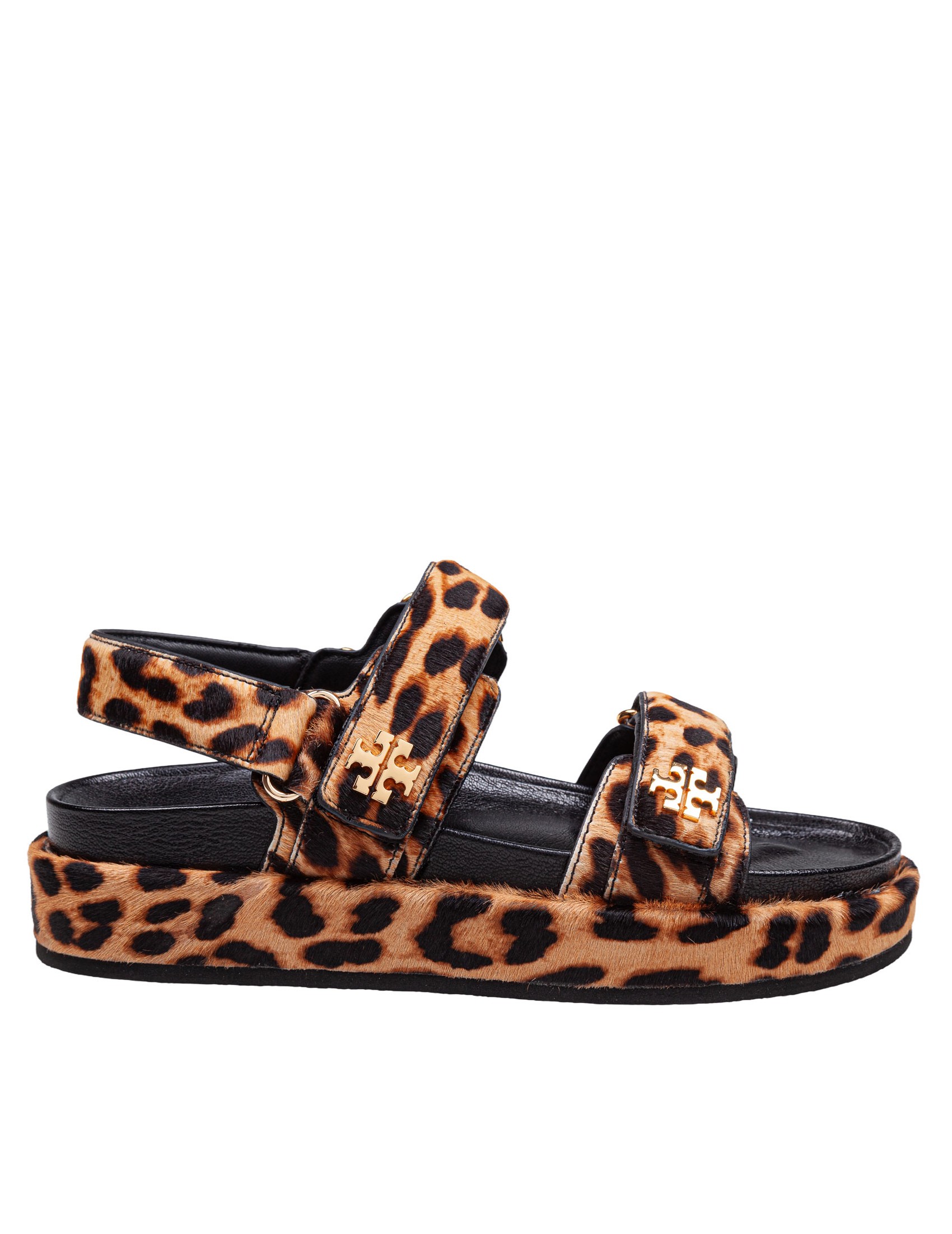 TORY BURCH SANDALO KIRA IN PELLE CON STAMPA LEOPARD