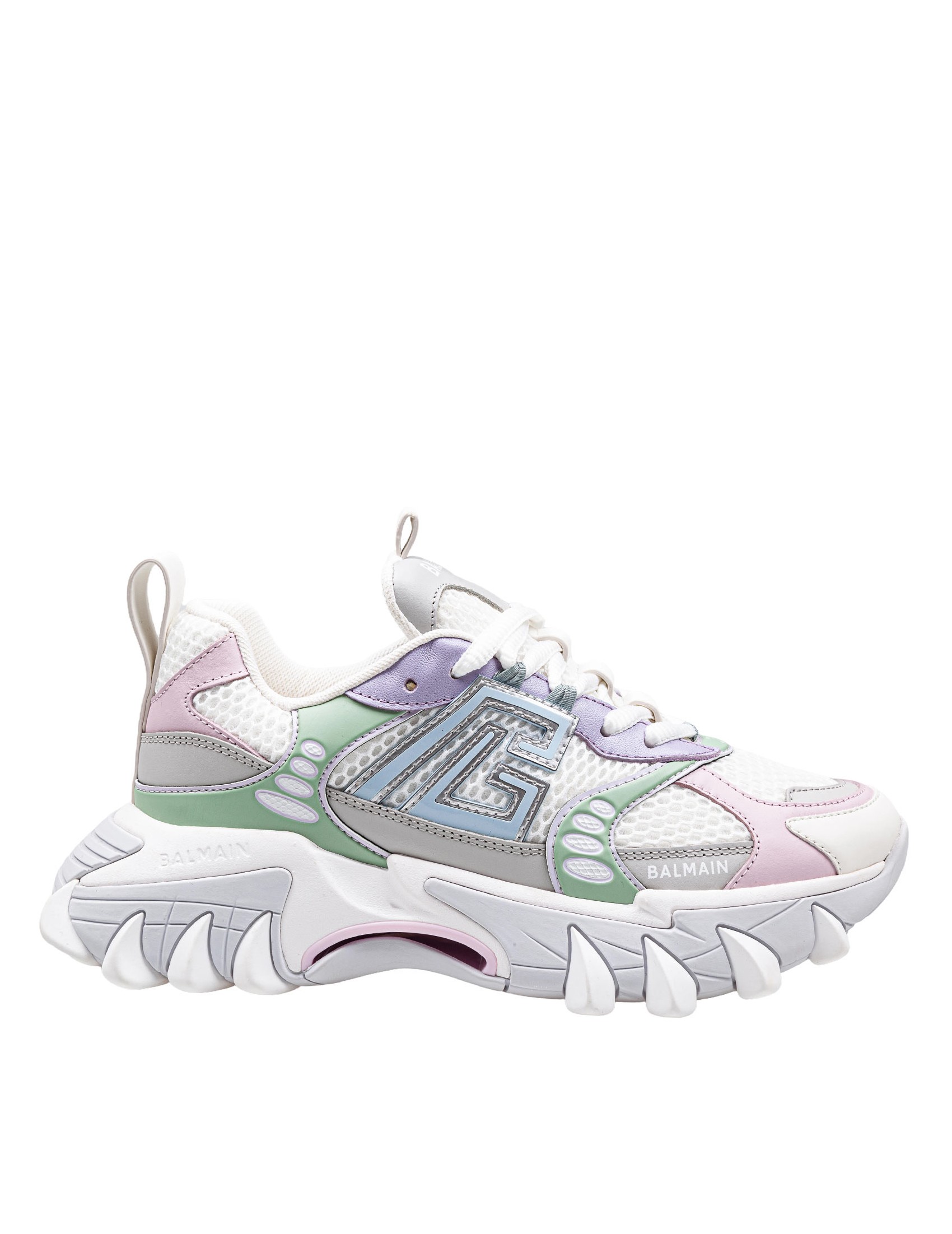 BALMAIN SNEAKERS B-EAST PB IN PELLE E RETE MULTICOLOR