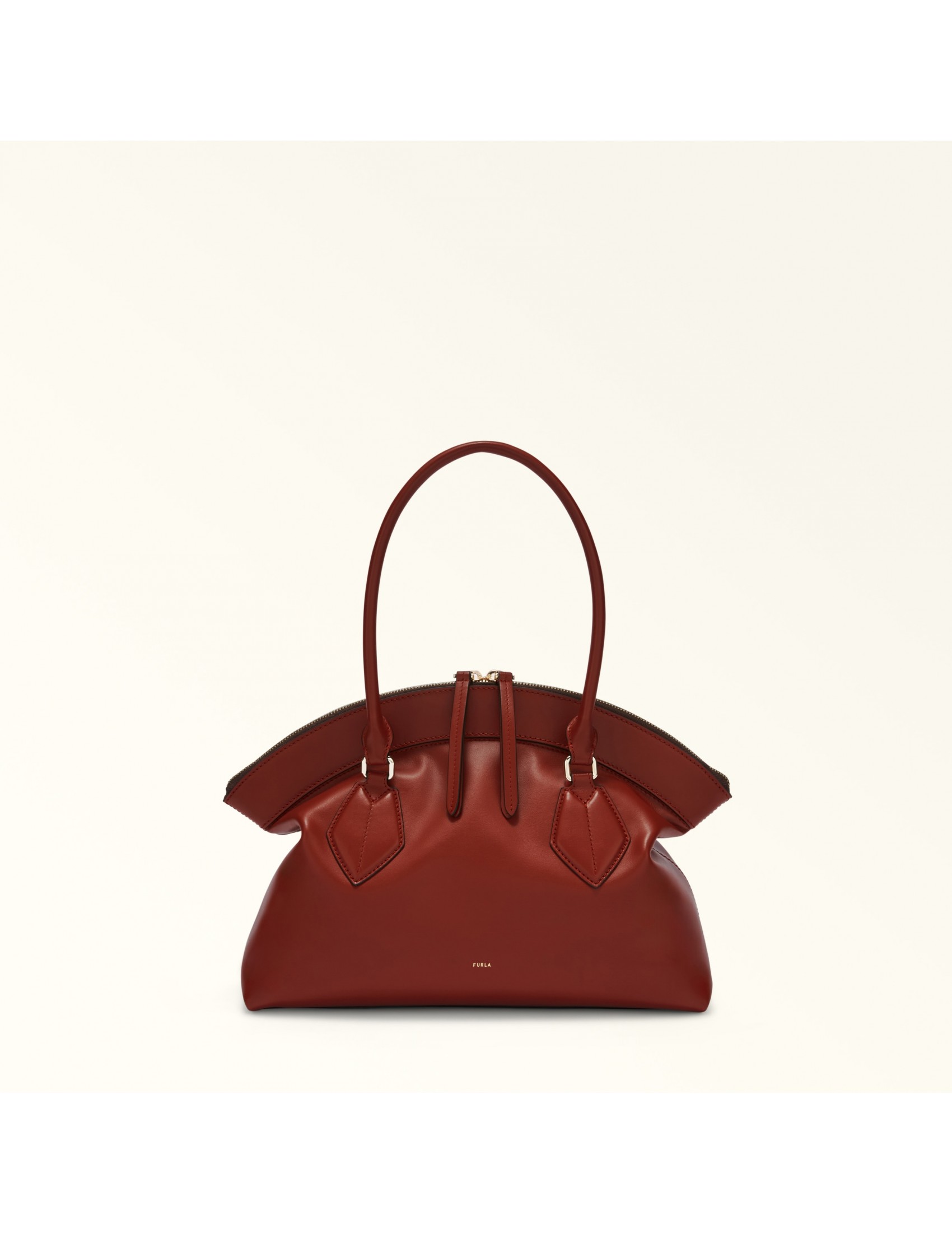 FURLA ERICA LEATHER SHOPPING BAG COLOR RED