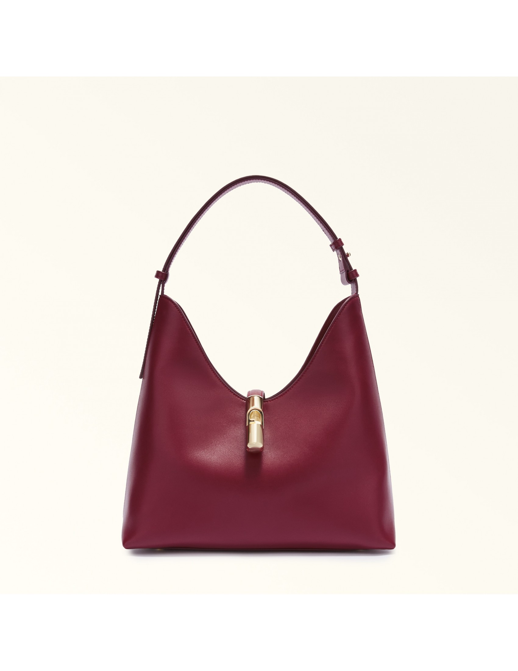 FURLA HOBO BAG GOCCIA M IN LEATHER COLOR CHERRY