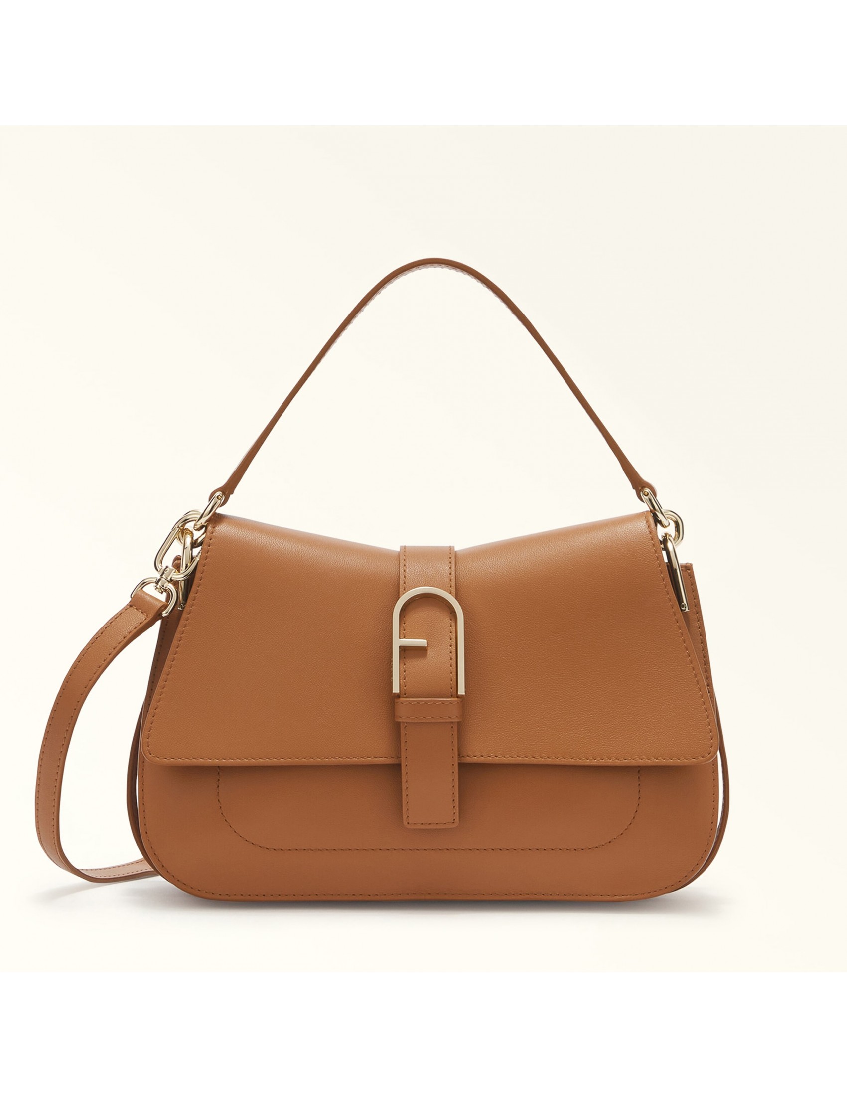 FURLA BORSA A MANO FLOW M IN PELLE COLORE BRANDY