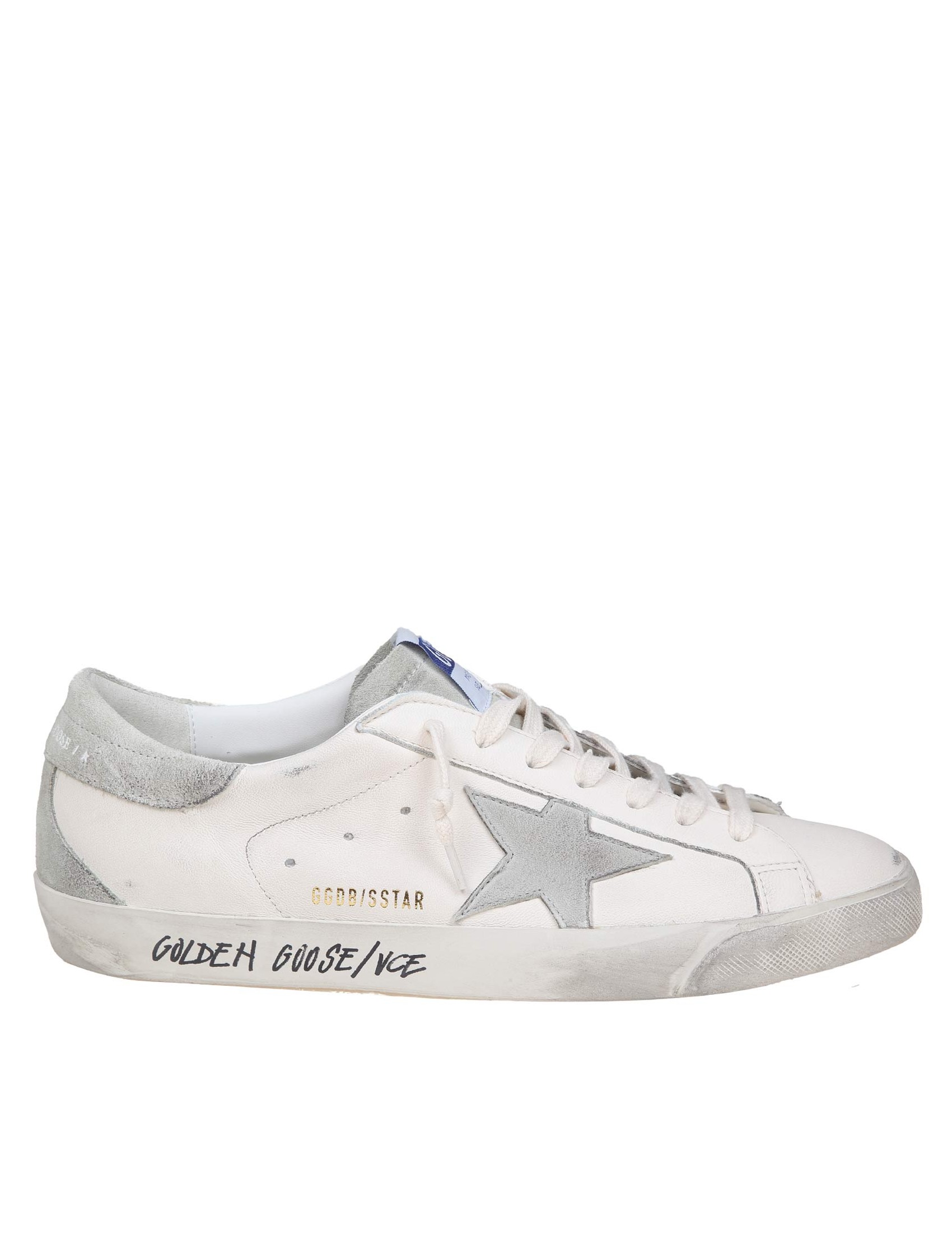 GOLDEN GOOSE SUPER STAR IN PELLE COLORE BIANCO/GRIGIO