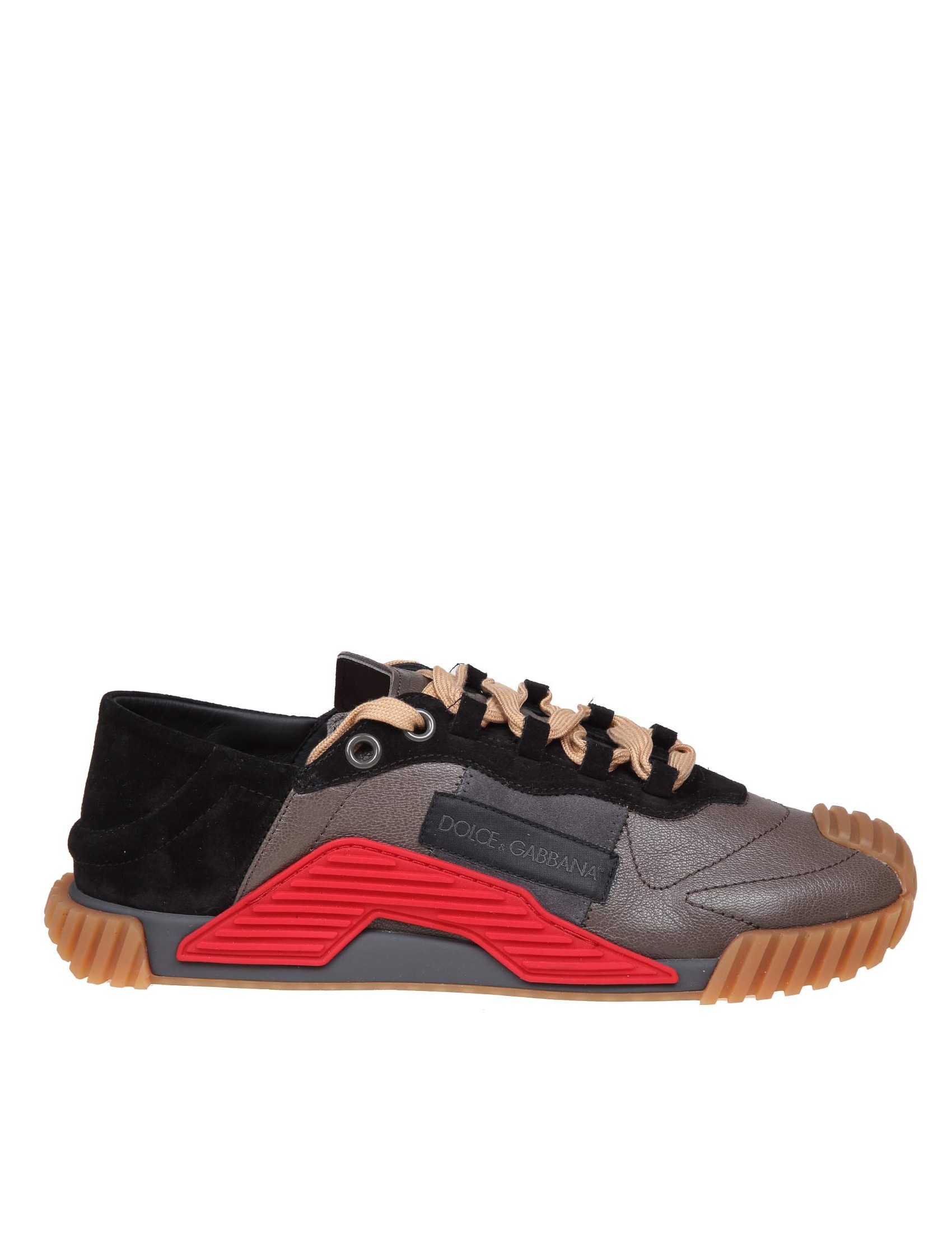 DOLCE & GABBANA NS1 GOATSKIN SNEAKER WITH RUBBER DETAILS